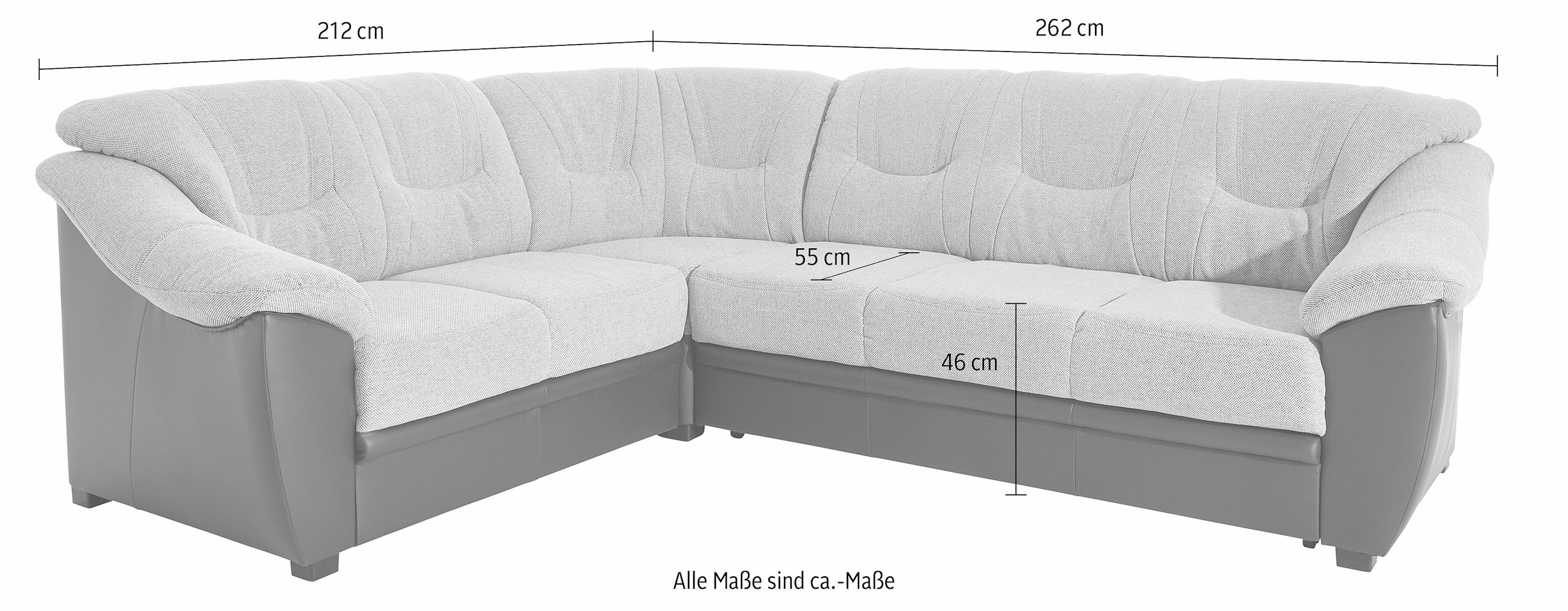 sit&more Ecksofa »Savona L-Form«, wahlweise mit Bettfunktion, inklusive Federkern, frei im Raum stellbar