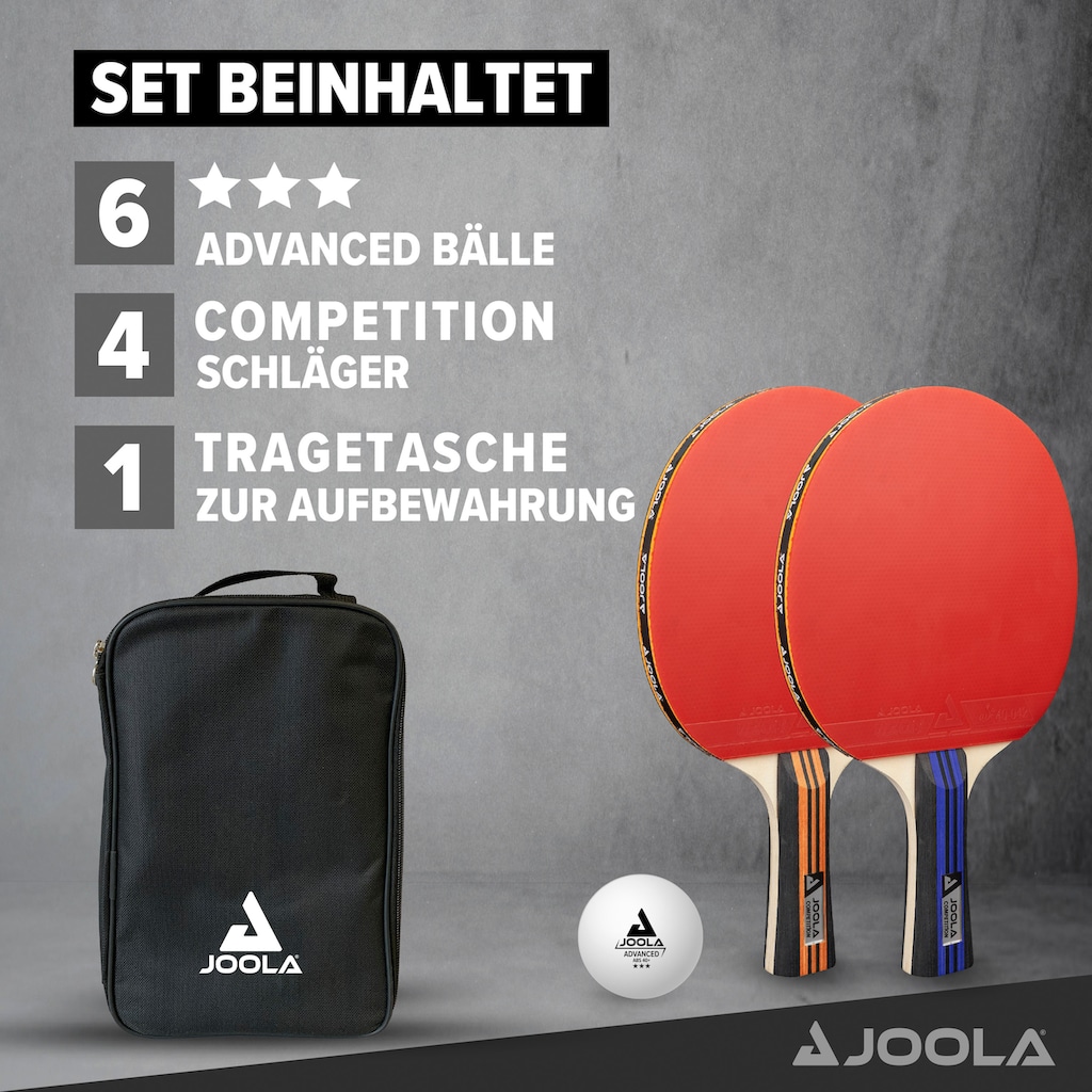 Joola Tischtennisschläger »TT-Set Family Advanced«, (Set, mit Bällen-mit Schlägerhülle)