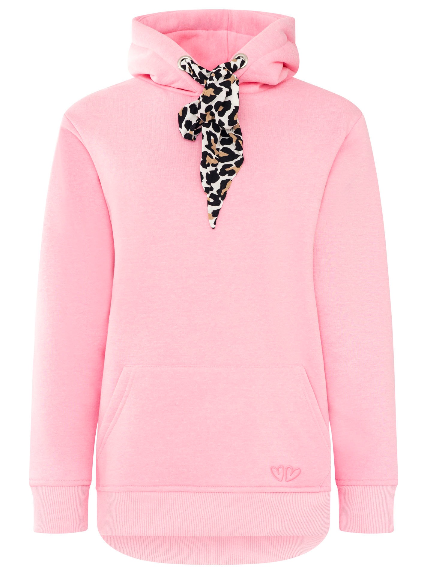 Zwillingsherz Hoodie »"Leo Schleife"«, unifarben, Leomuster-Band an Kapuze vielseitig bind bar, Kängurutasche

