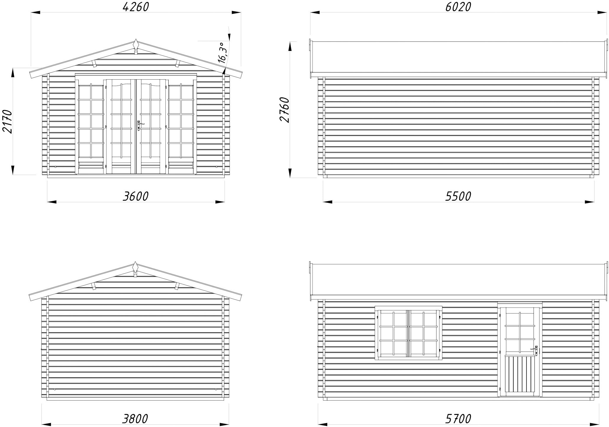 Palmako Gartenhaus »Irene« verschiedene Farben