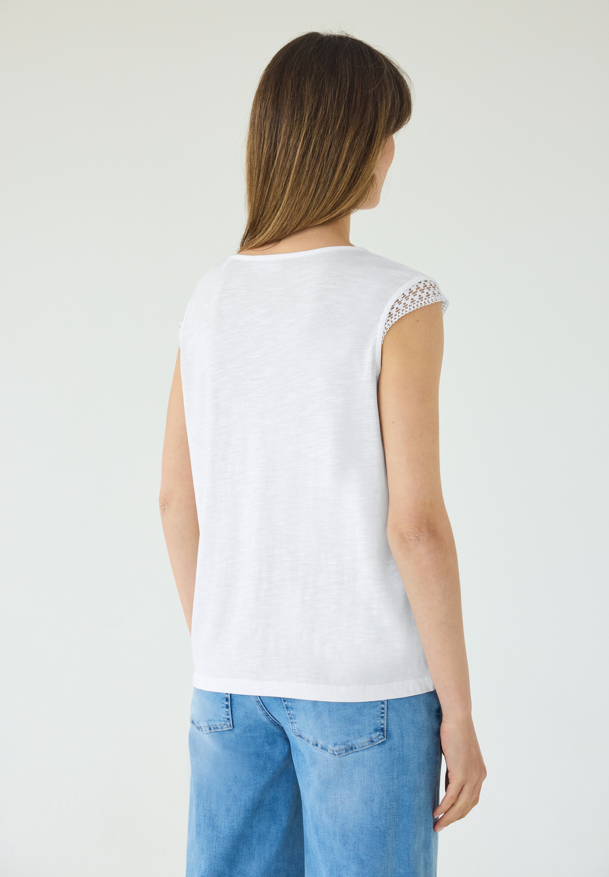 STREET ONE STUDIO Rundhalsshirt mit Häkel-Deko