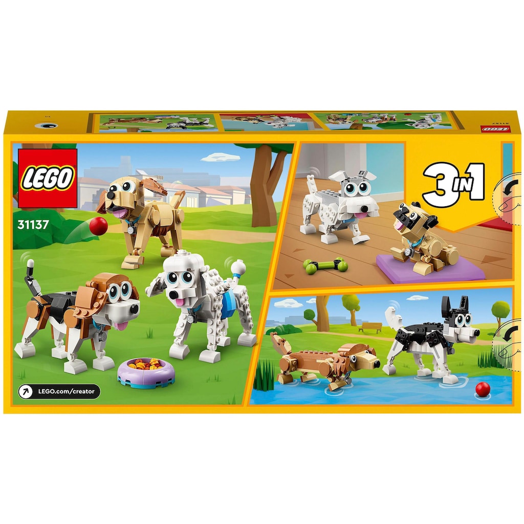 LEGO® Konstruktionsspielsteine »Niedliche Hunde (31137), LEGO® Creator 3in1«, (475 St.)