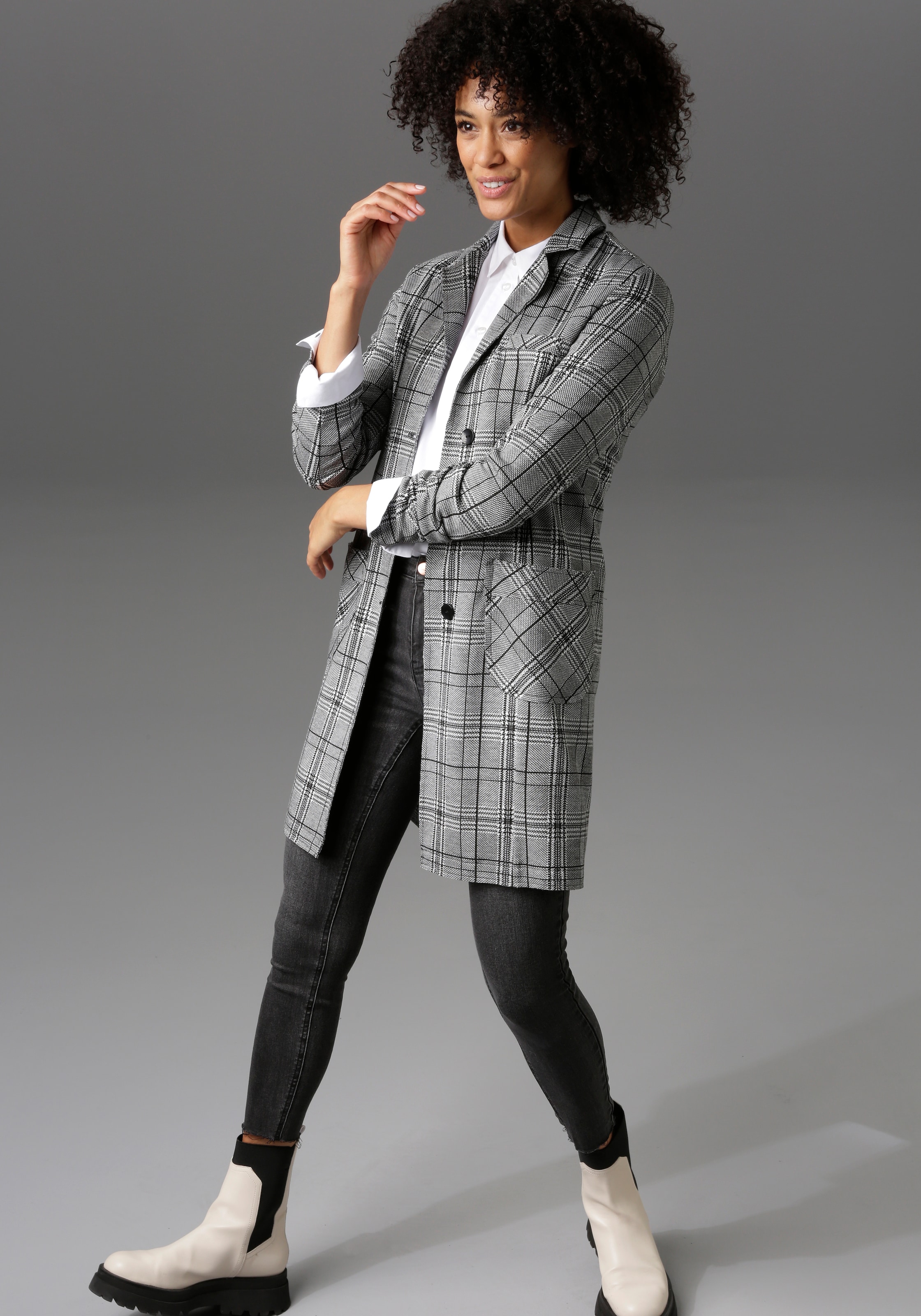 Aniston CASUAL Kurzmantel, mit Reverskragen für bestellen | BAUR