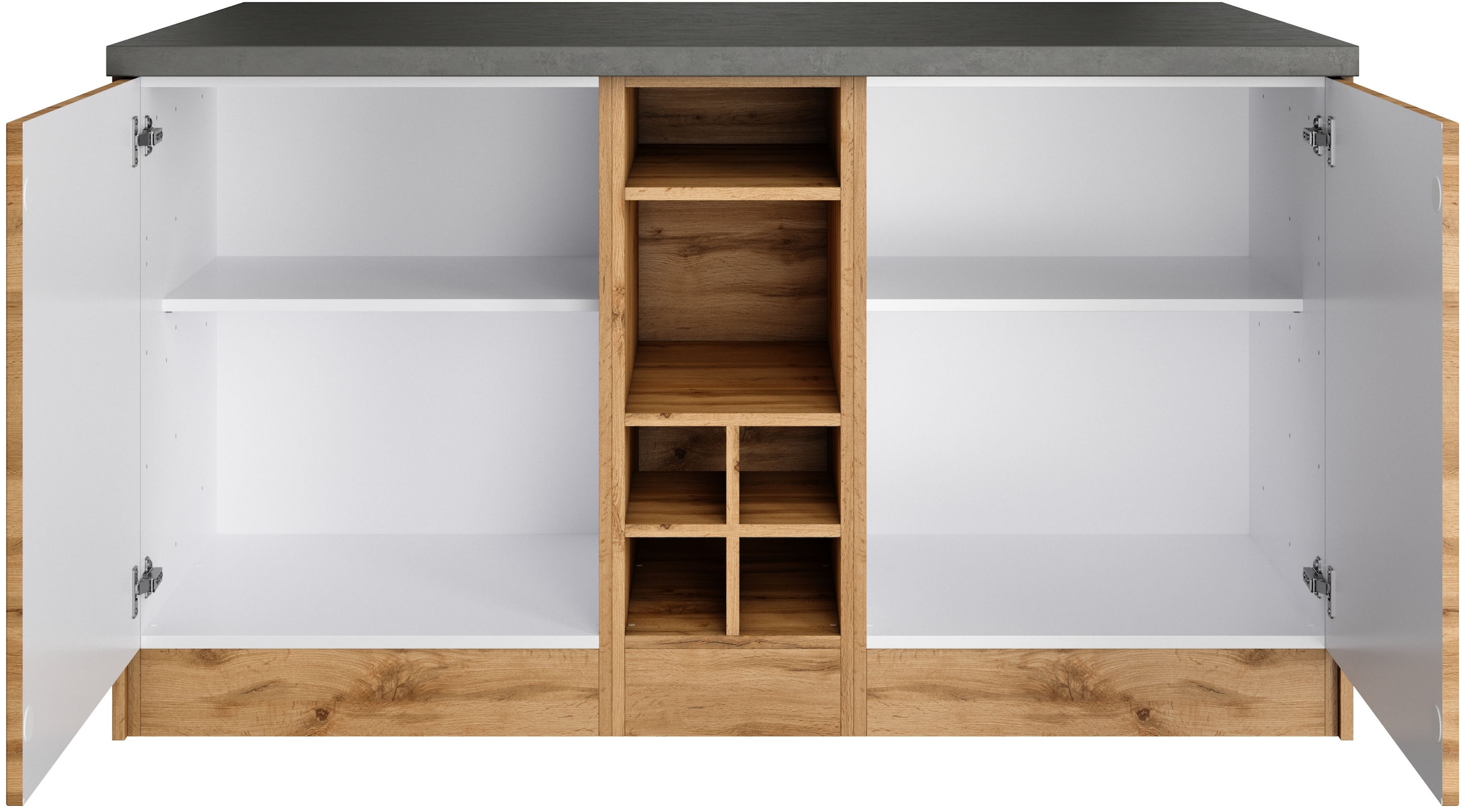 KOCHSTATION Kücheninsel »KS-Lani, Breite 153 cm, mit Flaschenregal«, MDF-Fronten, Arbeitsplatte 38mm stark