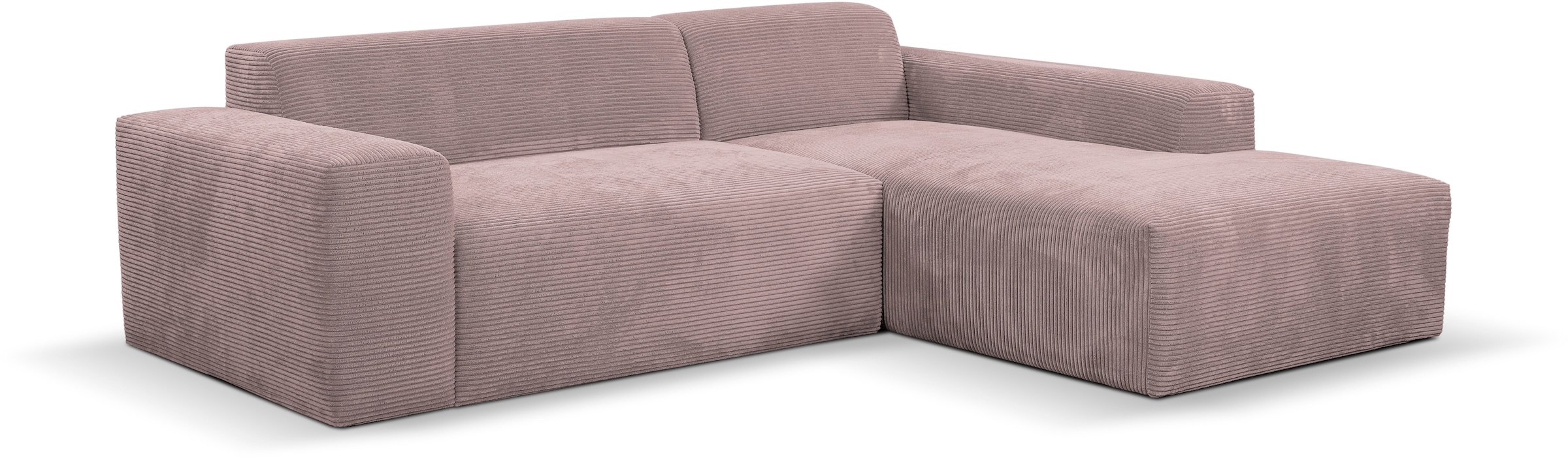 WERK2 Ecksofa »Zeus-L modern und zeitlos, Breite 253cm, bequemes Sofa«, Curvy Trend Ecksofa mit urbaner Optik