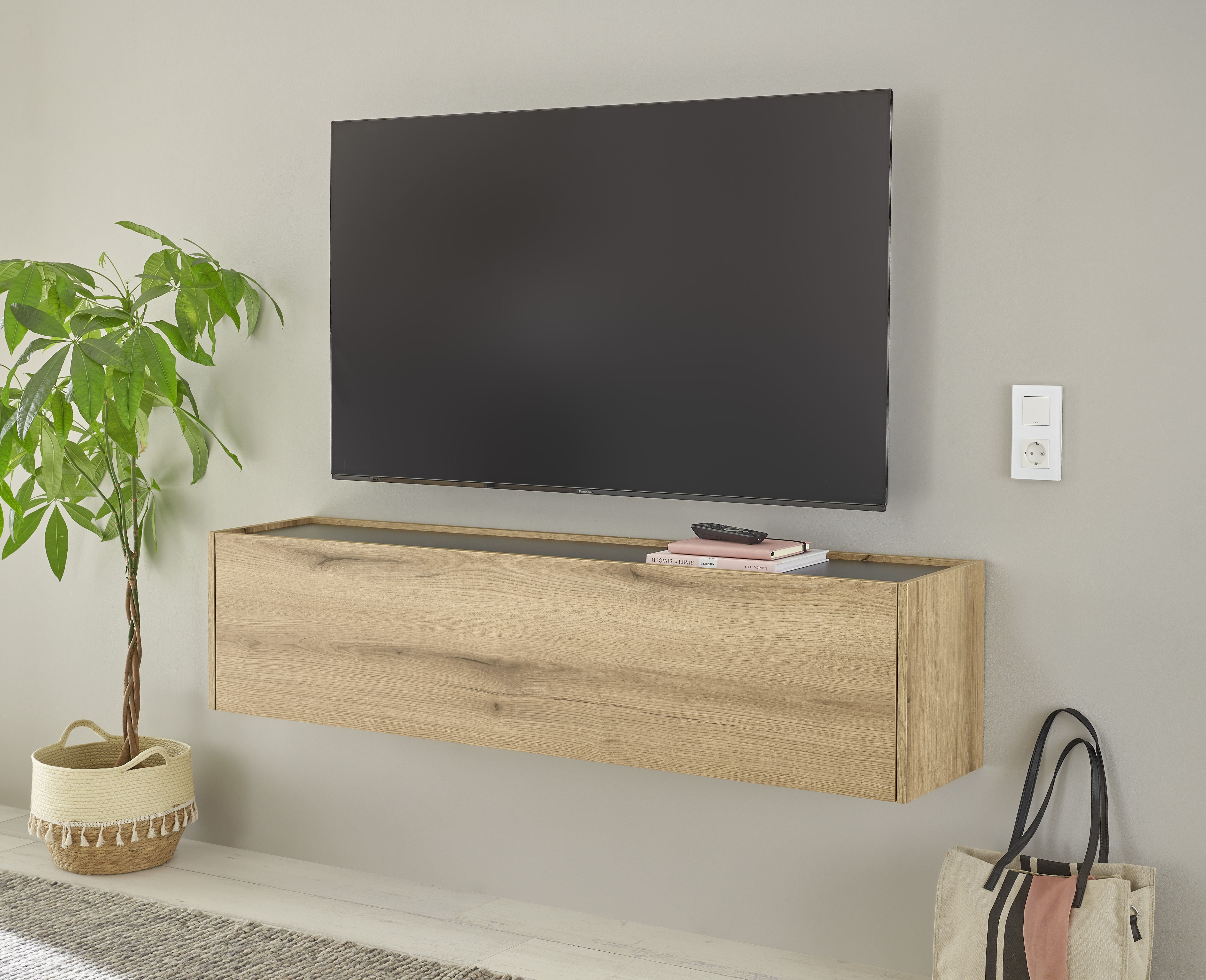 Home affaire TV-Schrank "City/Giron, moderner Hängeschrank, Lowboard, Wandschrank" zeitlos, modern, wohnliches Home Office, Breite 150 cm