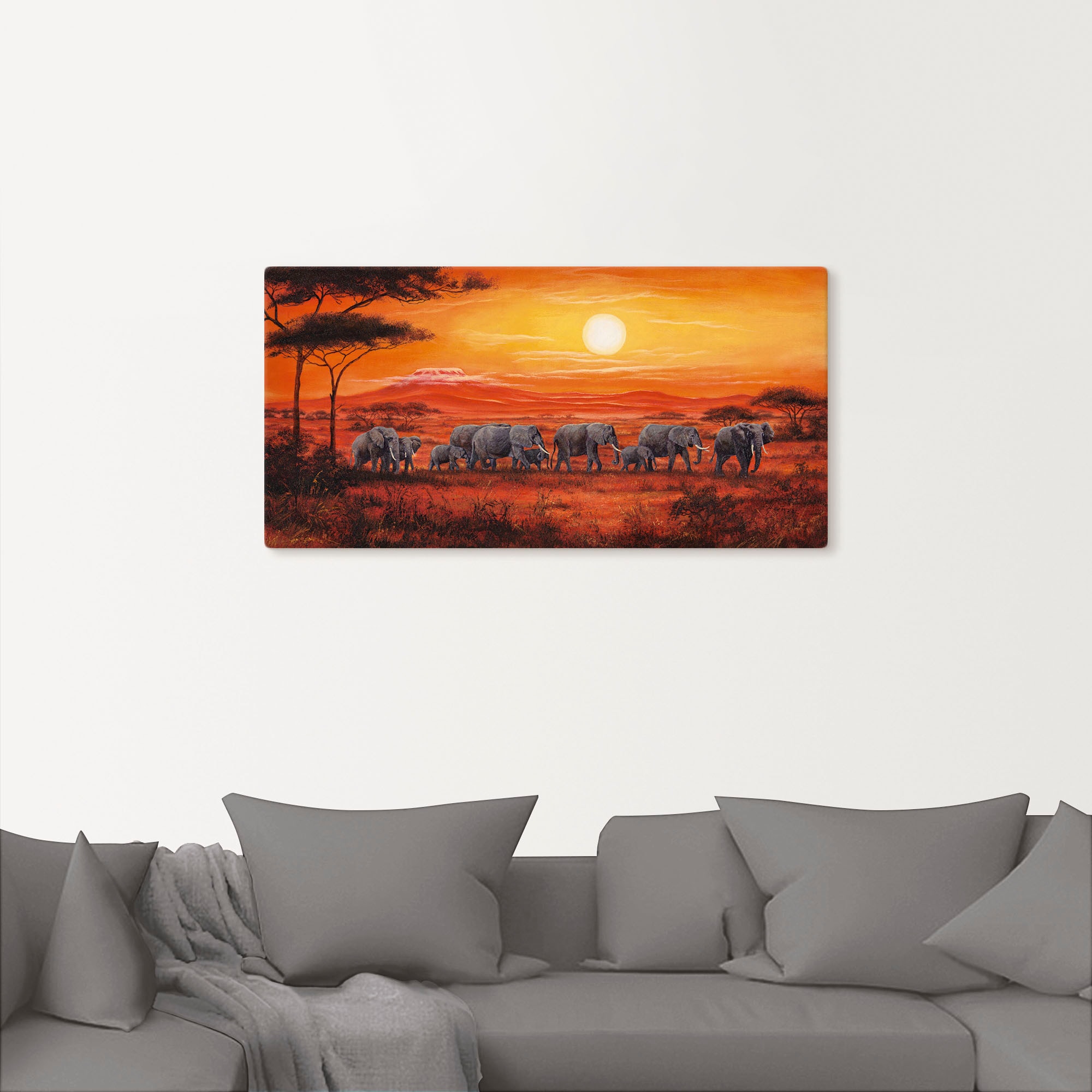 Artland Wandbild »Elefantenherde«, Wildtiere, (1 St.), als Leinwandbild, Poster, Wandaufkleber in verschied. Größen
