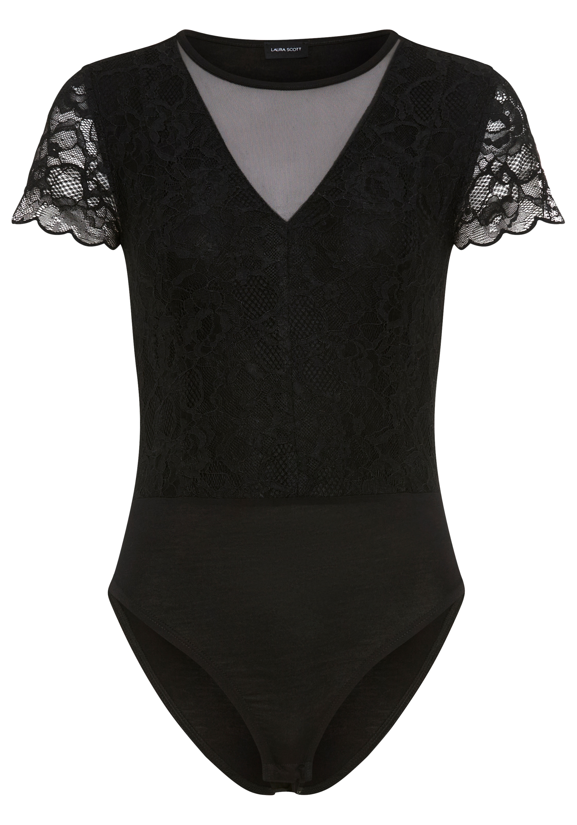 Laura Scott Body »mit Spitze und Mesh« figurbetonte Passform, mit Rundhalsausschnitt