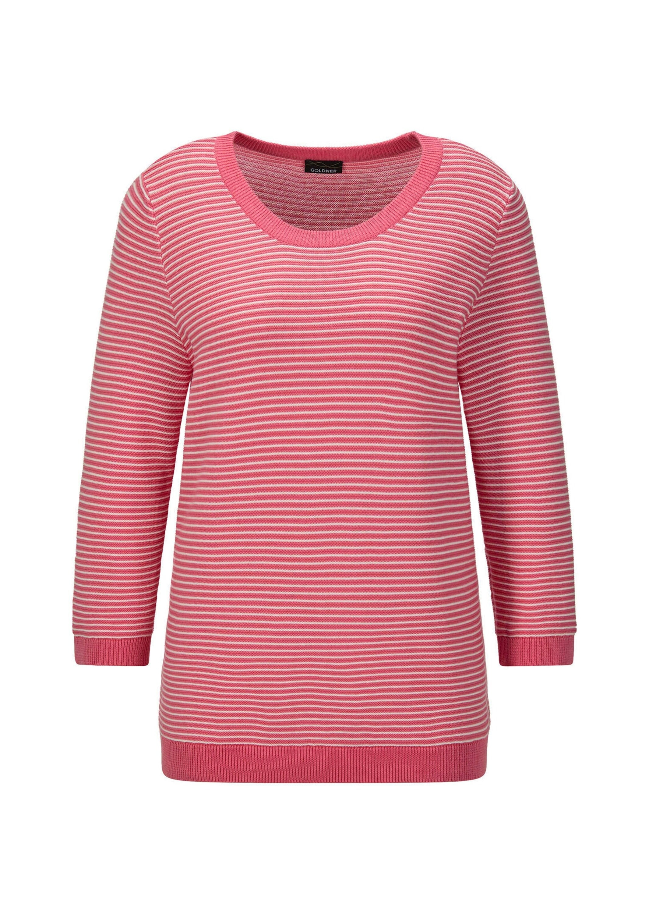 GOLDNER "Halbarm Ringelpullover aus Baumwolle" Rundhalsausschnitt