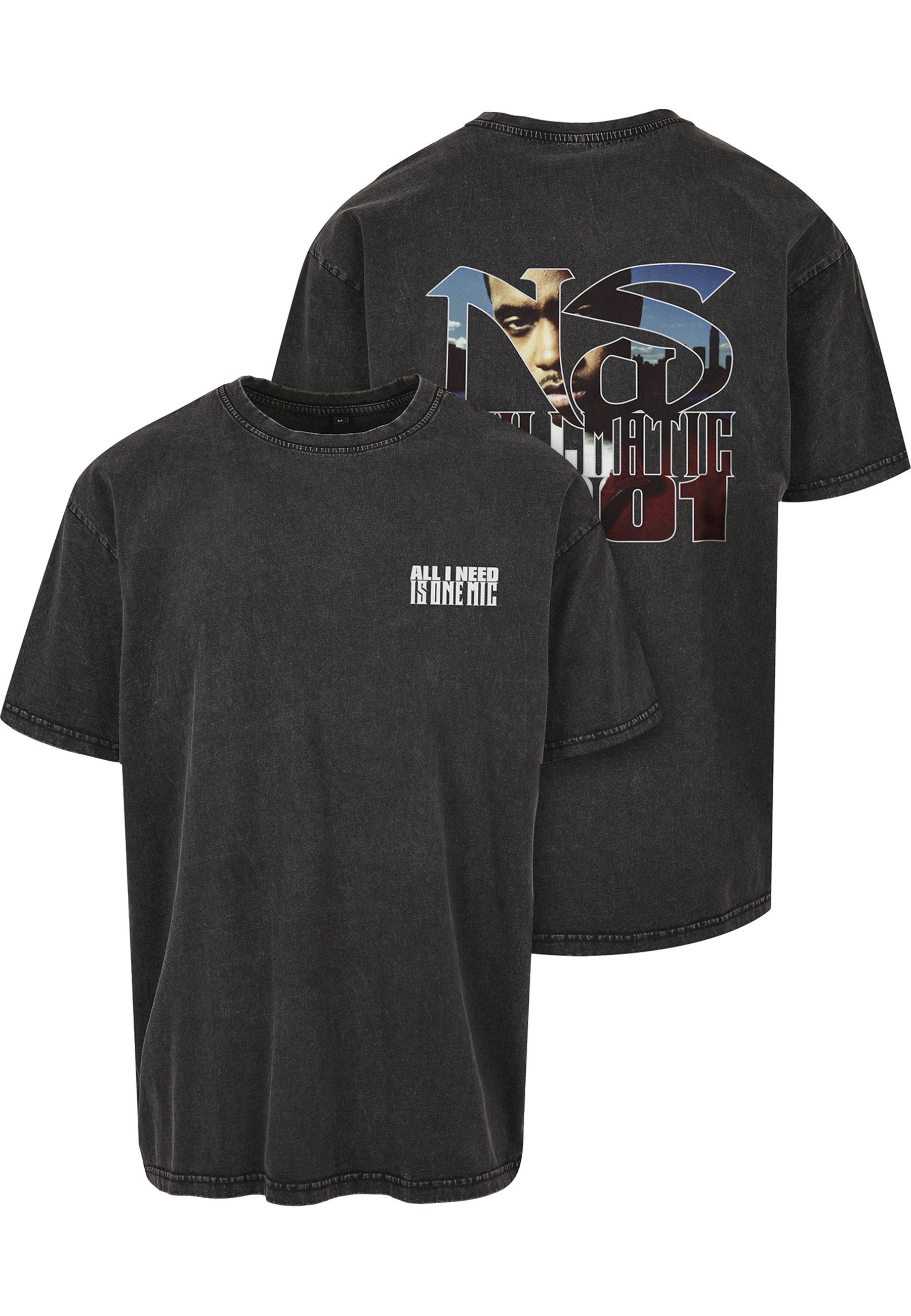 Merchcode T-Shirt "Merchcode Herren Nas Stillmatic Acid Washed Oversize Tee" 1 Stk.