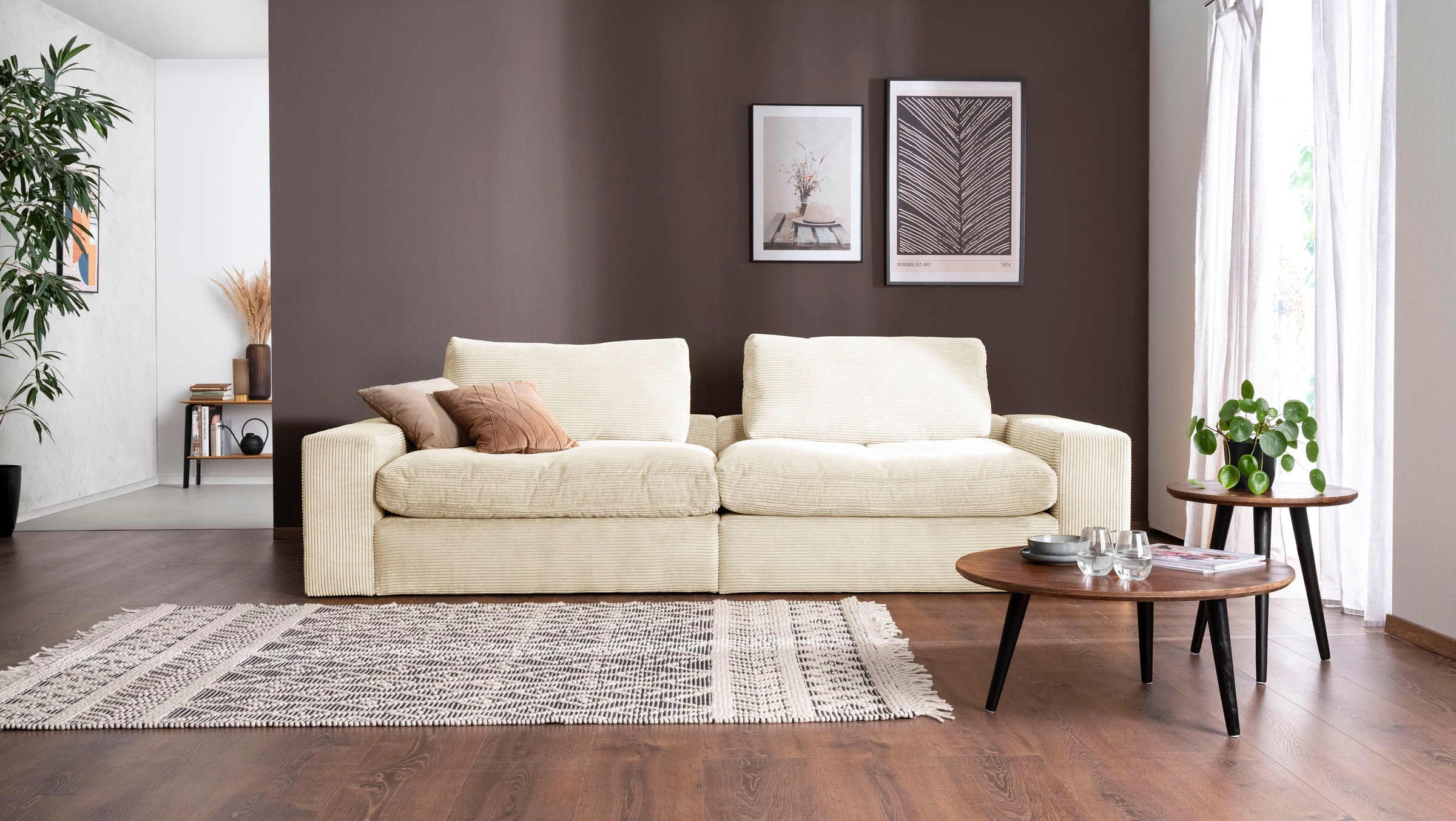 alina Big-Sofa "Sandy", mit losen Sitz und Rückenkissen, in modernem Cordst günstig online kaufen