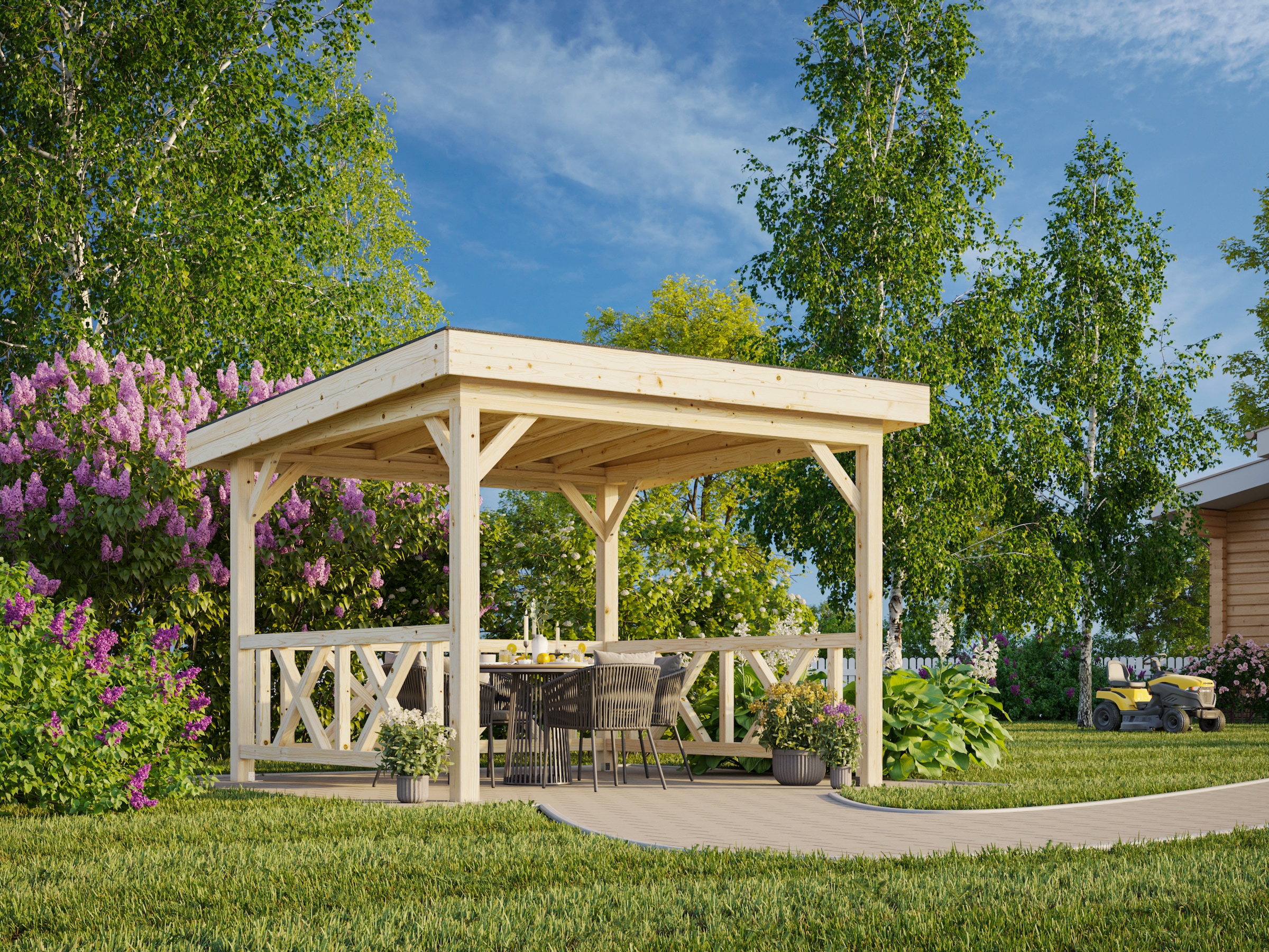 Palmako Holzpavillon »Lenna 8,3 m² Set 301« BxTxH: 340x340x245 cm