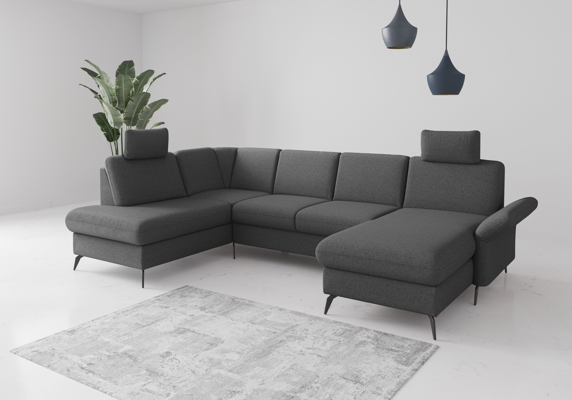 Home affaire Wohnlandschaft "Rochelle", wahlweise mit Bettfunktion, Bettkas günstig online kaufen