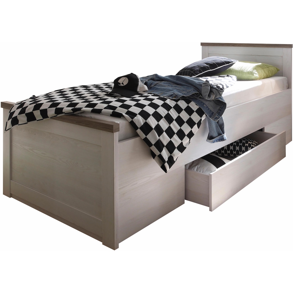 Begabino Jugendbett »Luca, Stauraumbett, Landhaus Design, 90x200cm TOPSELLER«