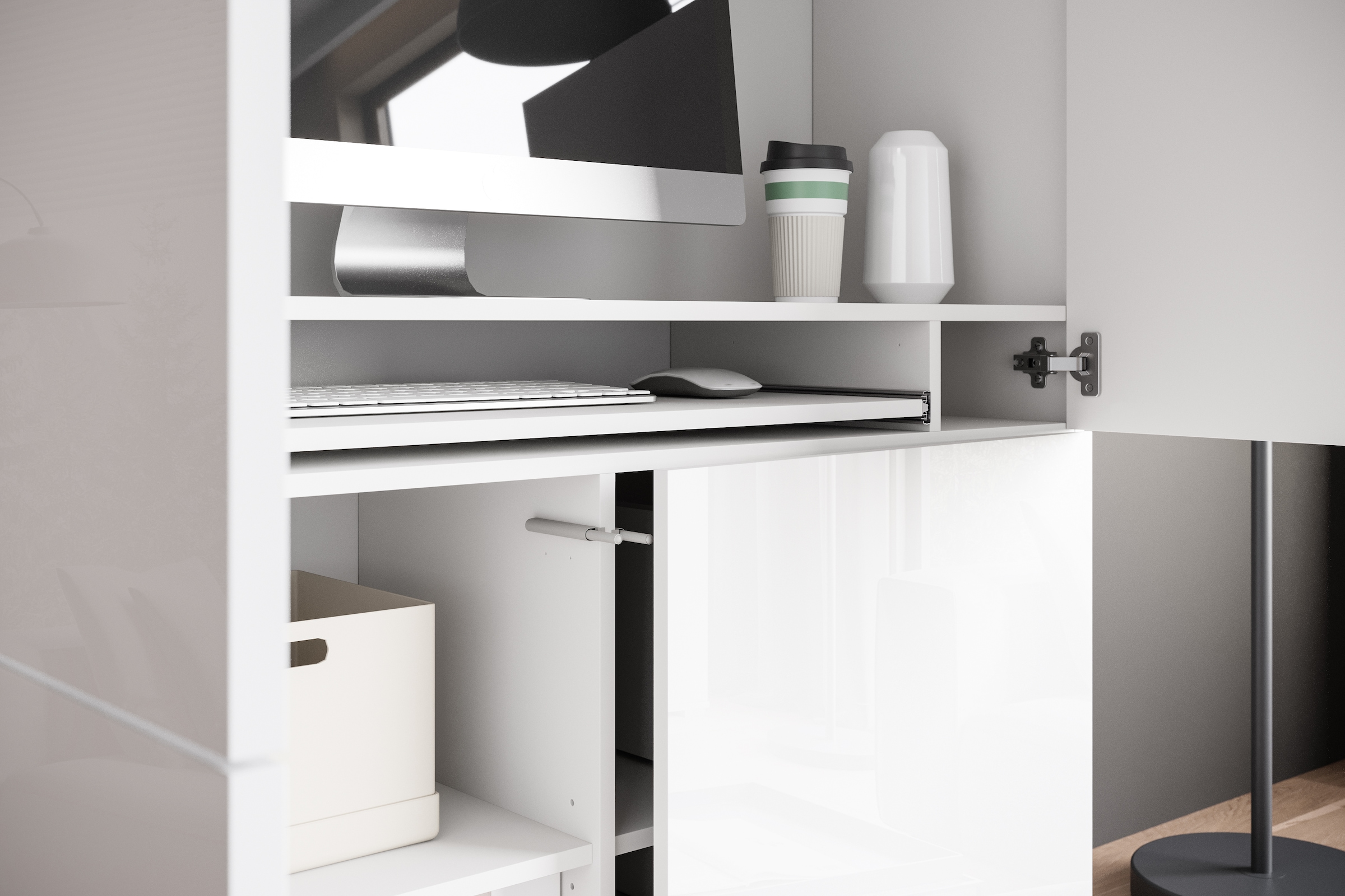 OTTO home PC-Schrank »Kenia, Sekretär, Home Office« 1 Stk. tlg. Mit Push-to-open, Tastaturauszug und praktischem Stauraum