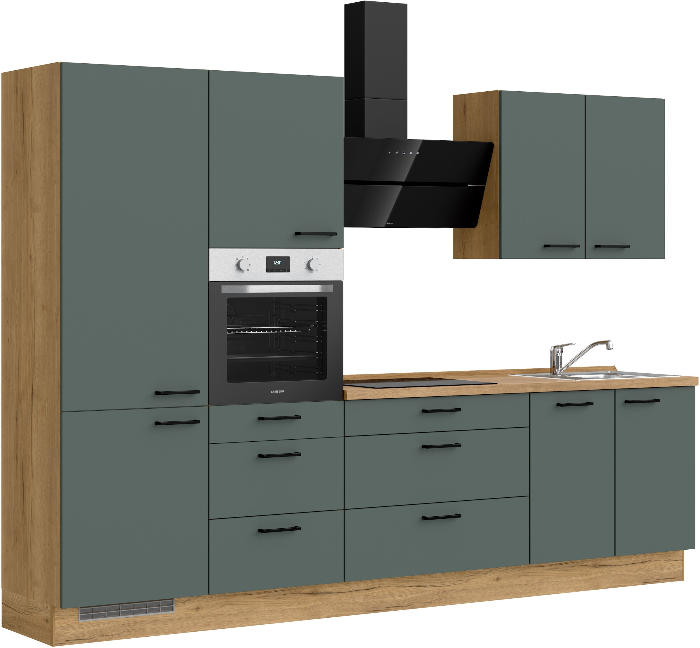 nobilia® Küchenzeile »"Easytouch premium"«, vormontiert, Ausrichtung wählbar, Breite 300 cm, mit E-Geräten