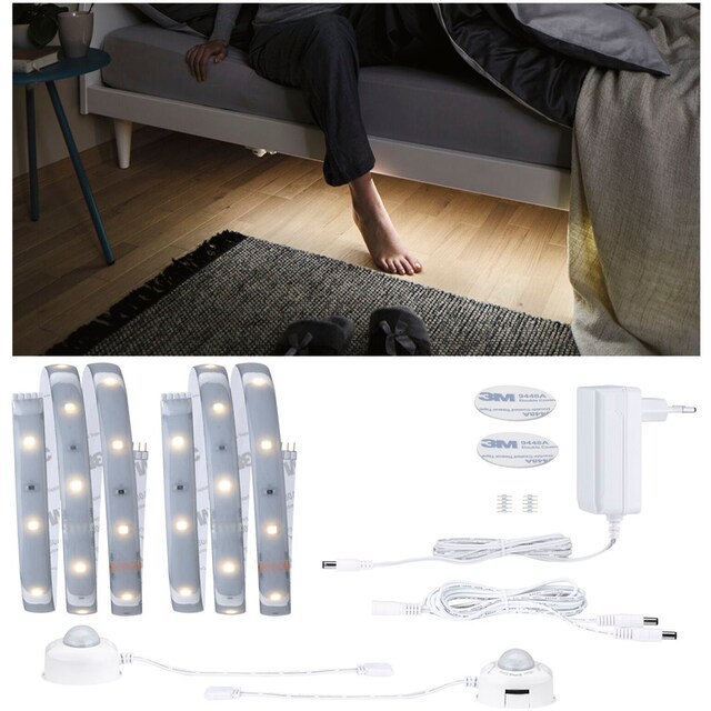 Paulmann LED-Streifen »MaxLED 250 Comfort Set für Doppelbett 1m 2700K 2x4W  24VA Silber«, 2 St.-flammig bestellen | BAUR