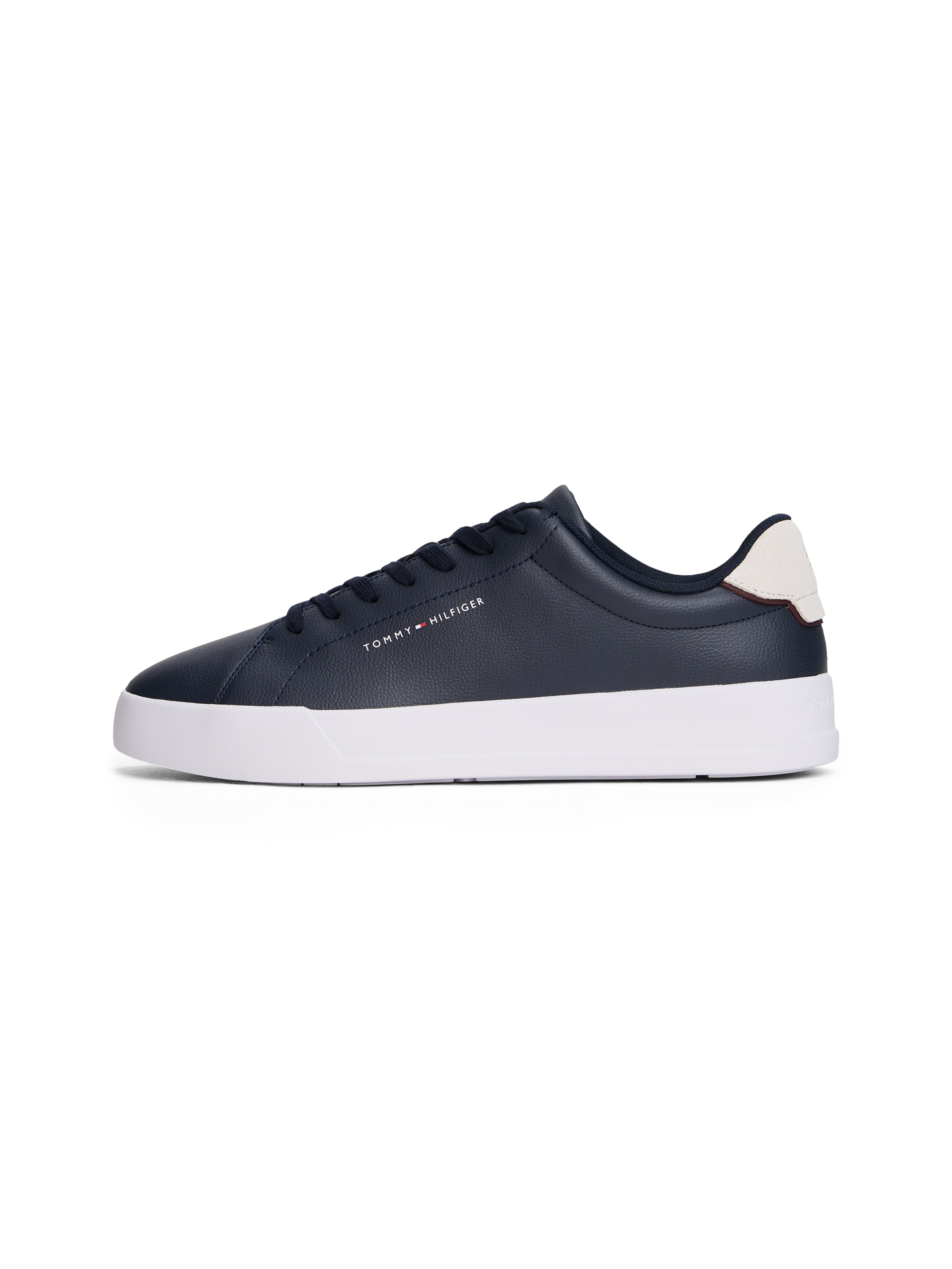 Tommy Hilfiger Plateausneaker »TH COURT LTH DETAIL ESS«, Freizeitschuh, Halbschuh, Schnürschuh mit seitlichem Logoschriftzug