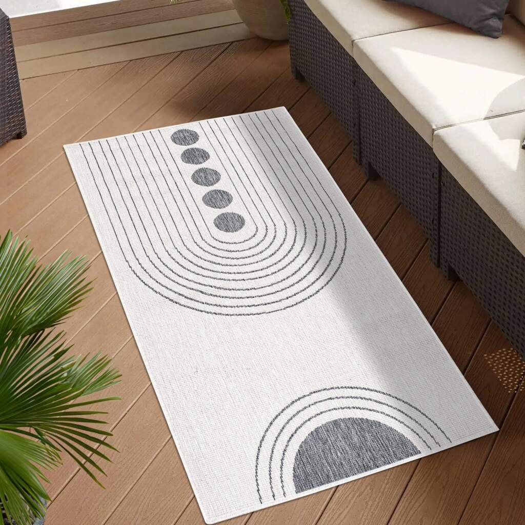 Carpet City Outdoorteppich "DUO RUG 5739" rechteckig 5 mm Höhe Wendeteppich günstig online kaufen