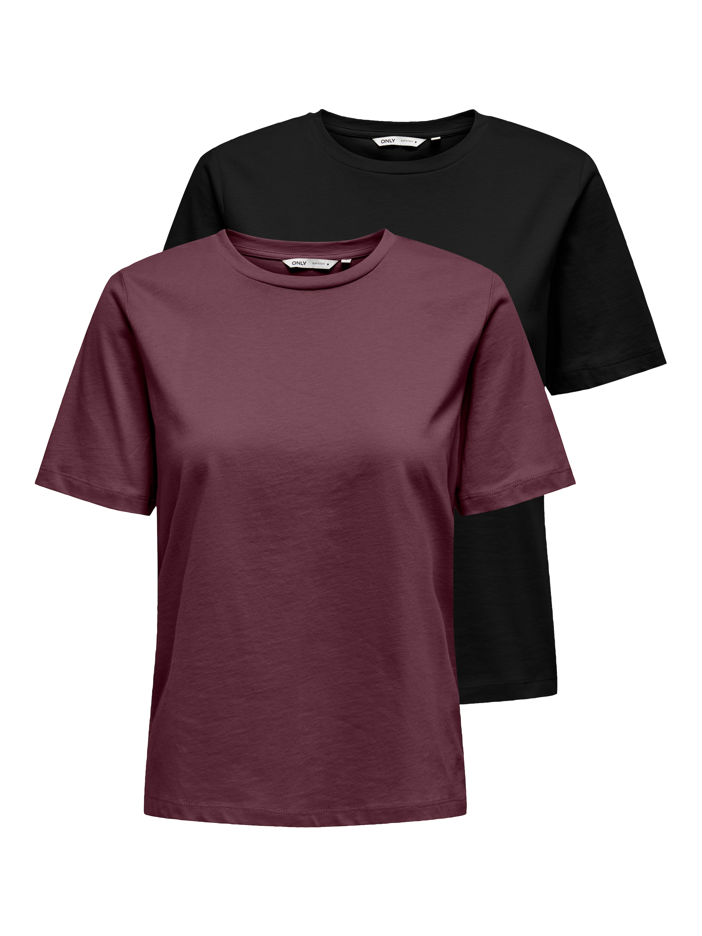 ONLY Kurzarmshirt "ONLONLY – Doppelpack T-Shirts für Alltag und Freizeit" P günstig online kaufen