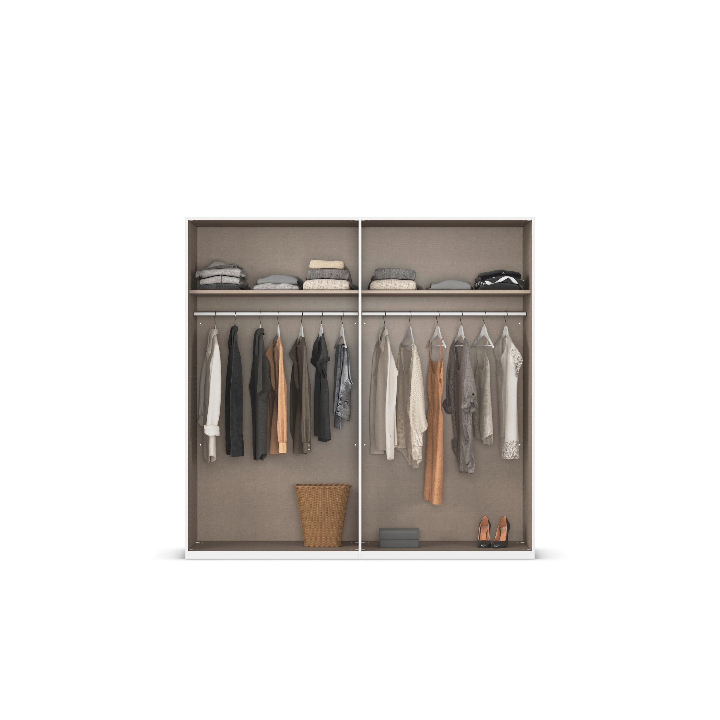 rauch Drehtürenschrank »Kleiderschrank Schrank Garderobe Schlafzimmerschrank EVELYN«, (in 2 Höhen 197 oder 210 cm erhältlich), in elegantem Stil, viel Stauraum 3 Breiten und 2 Höhen MADE IN GERMANY