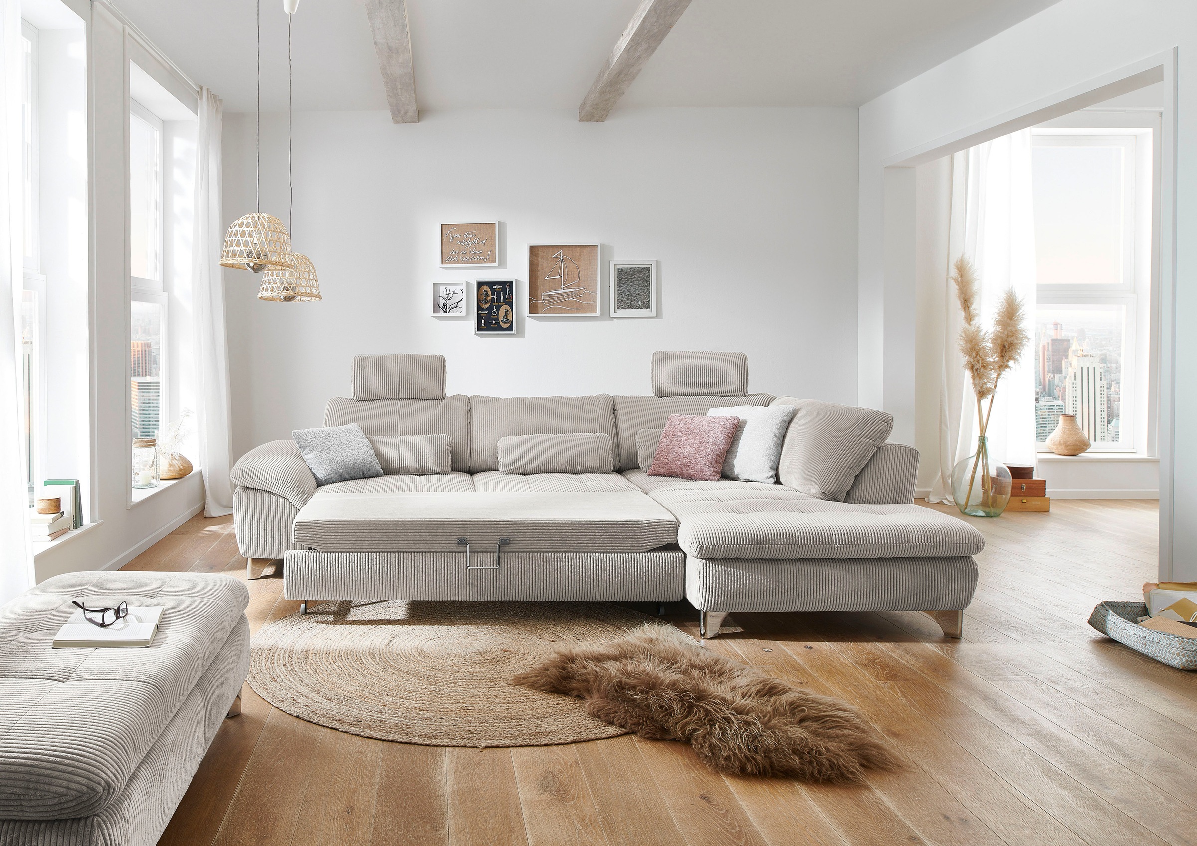 Die PlanBar Ecksofa "MP-IN14007 L-Form" wahlweise mit Bettfunktion und vers günstig online kaufen