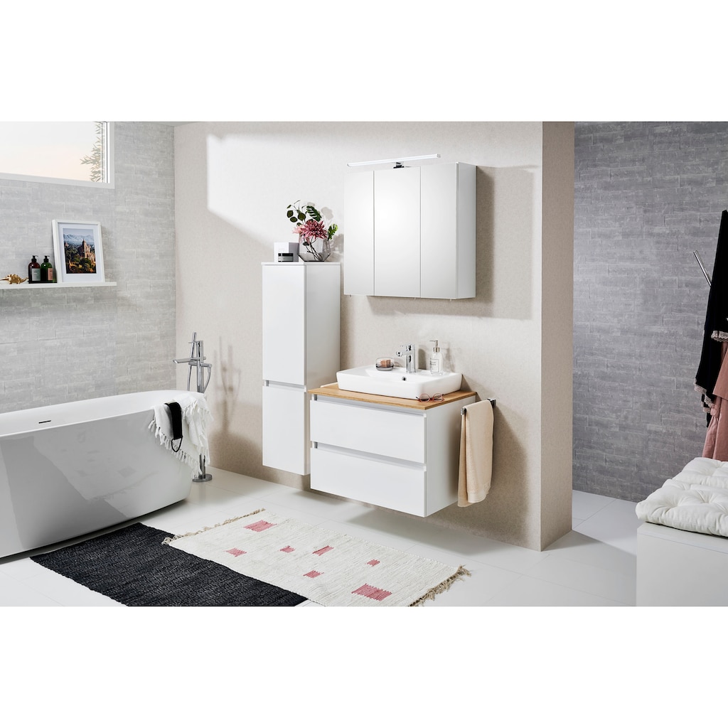 Saphir Waschtisch »Quickset 360 Waschplatz mit Keramik-Aufsatzbecken, wandhängend«