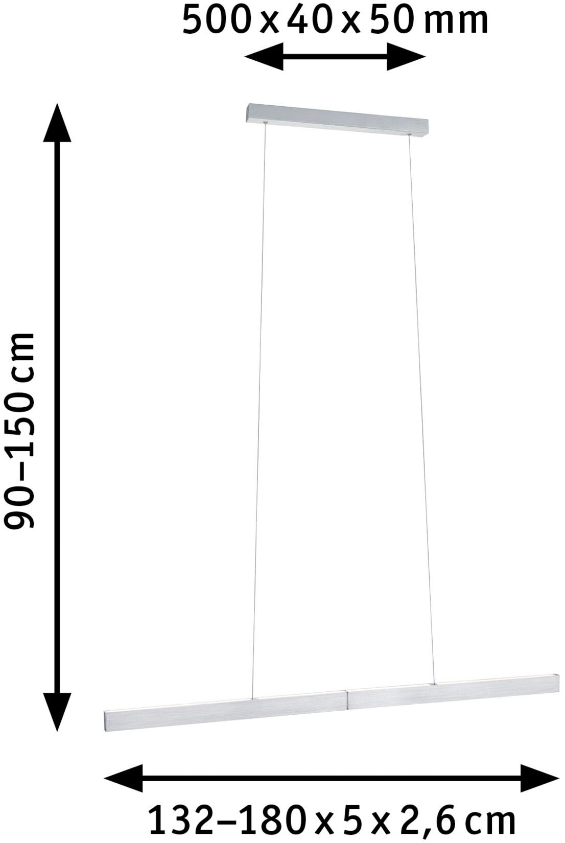 Paulmann LED Pendelleuchte »LED Pendelleuchte Aptare dimmbar«, 2 flammig, Memoryfunktion