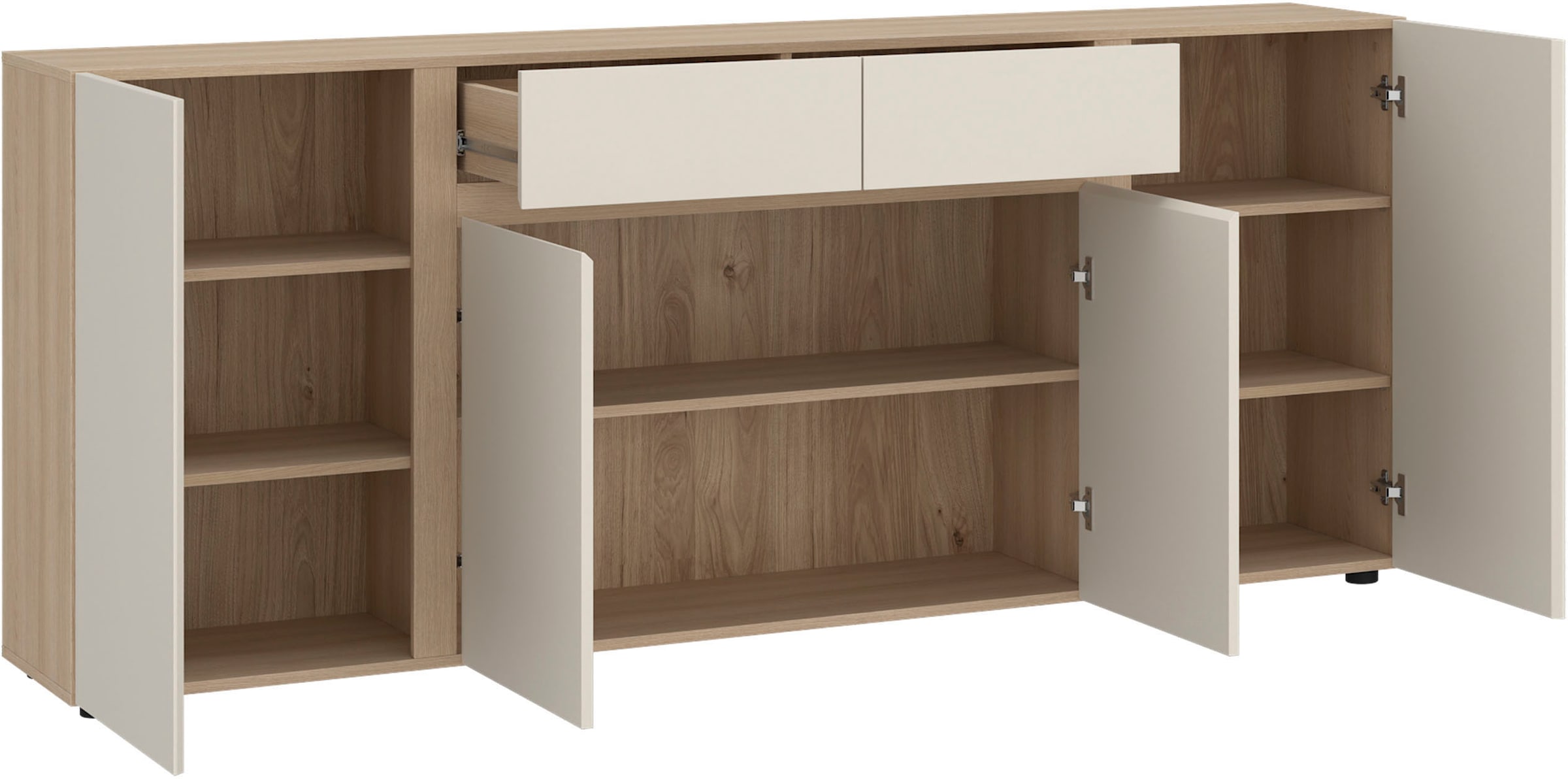 Home affaire Sideboard »TAVERA« Sideboard Breite 201 cm, modern, grifflos, viel Stauraum