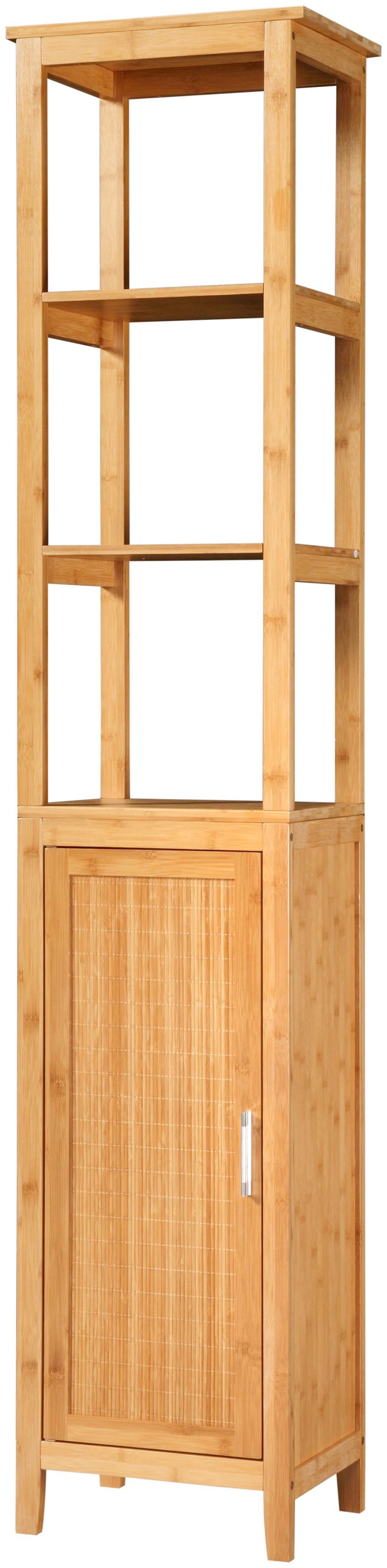 welltime Hochschrank »Bambus Bambus, New«, Fächern | Badezimmerschrank & offenen 40cm, BAUR mit geschlossenen B