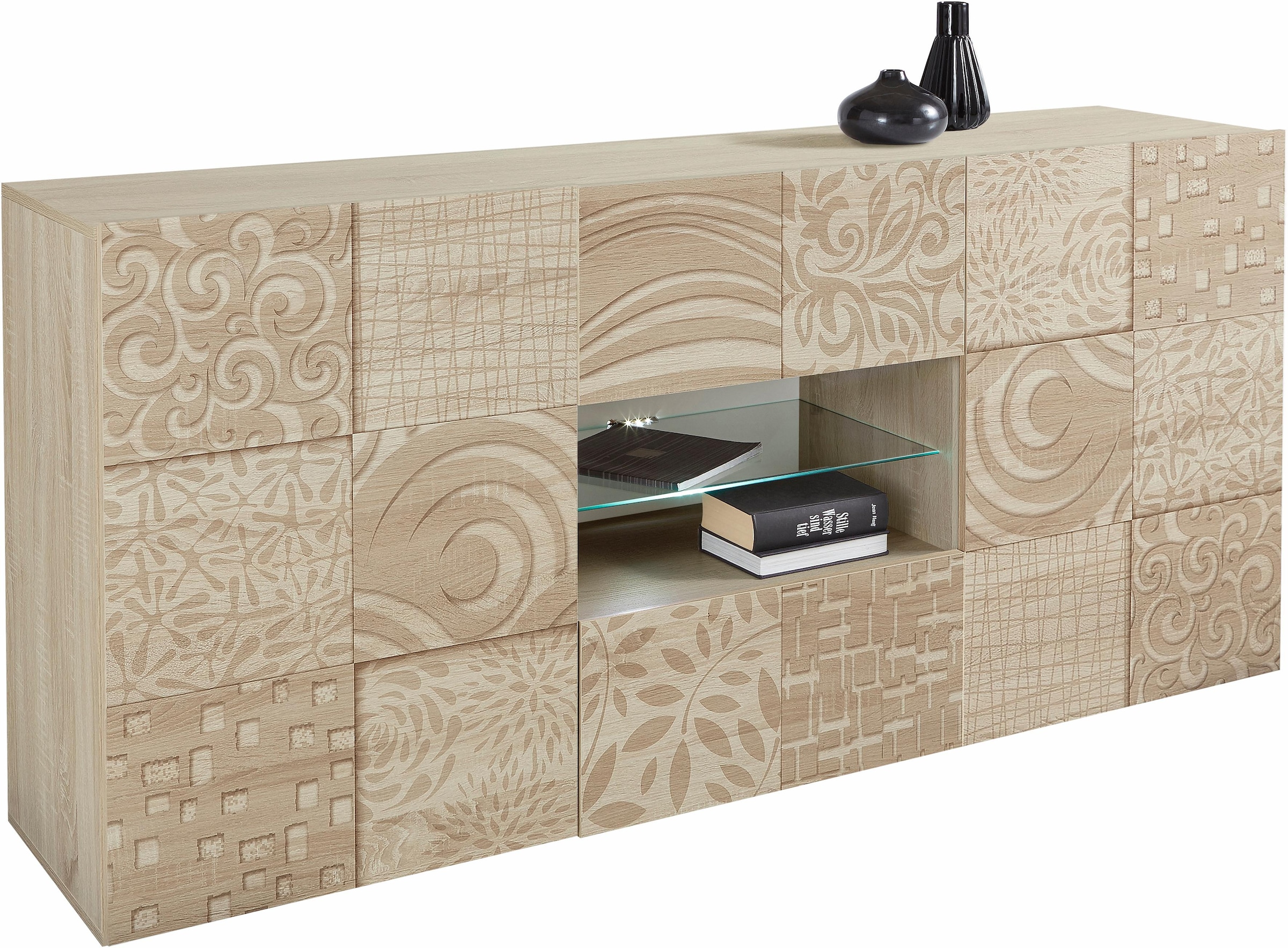 INOSIGN Sideboard "Miro", Breite 181 cm mit dekorativem Siebdruck