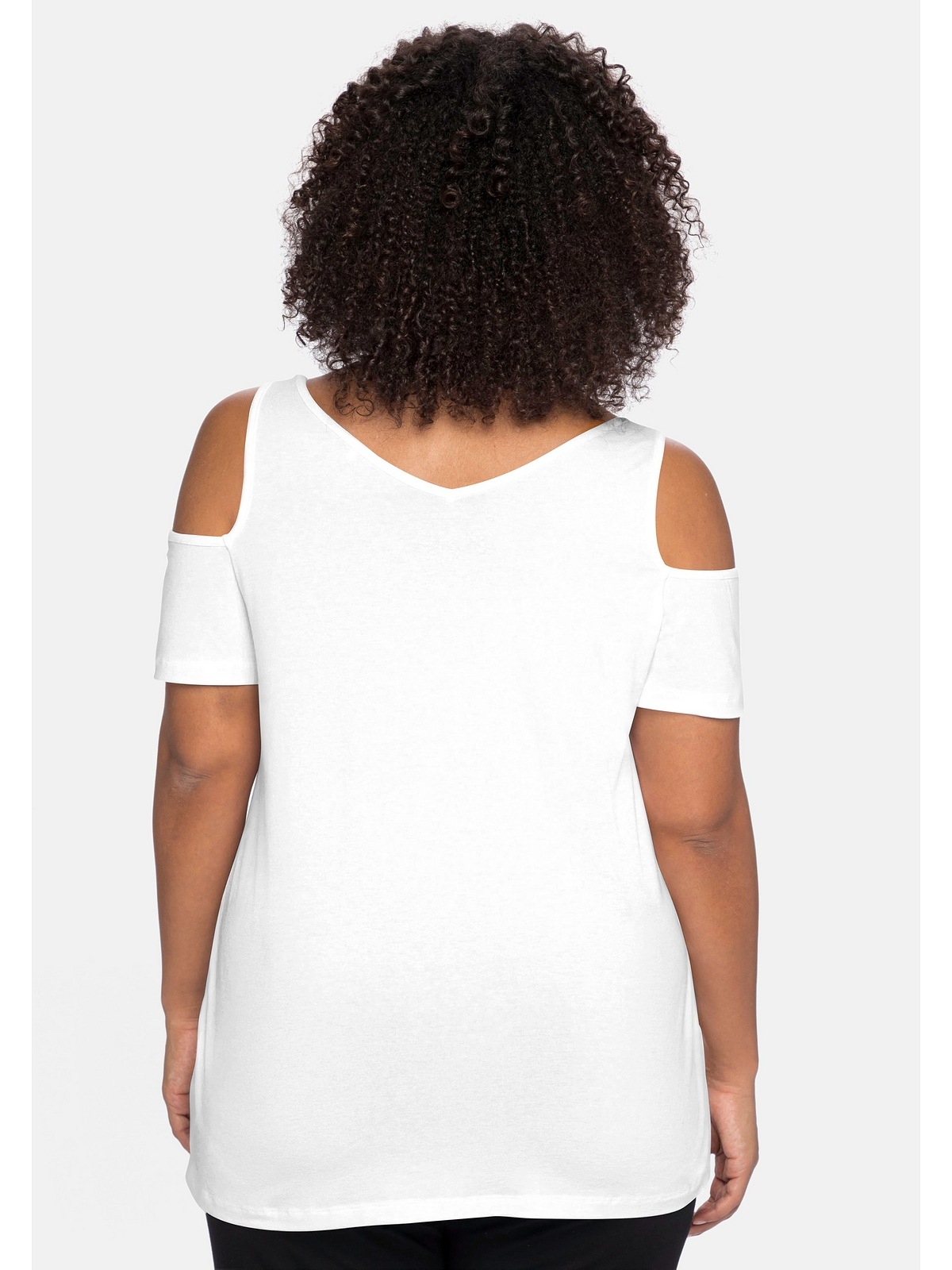 Sheego T-Shirt »Große Größen«, mit V-Ausschnitt, im schulterfreien Look
