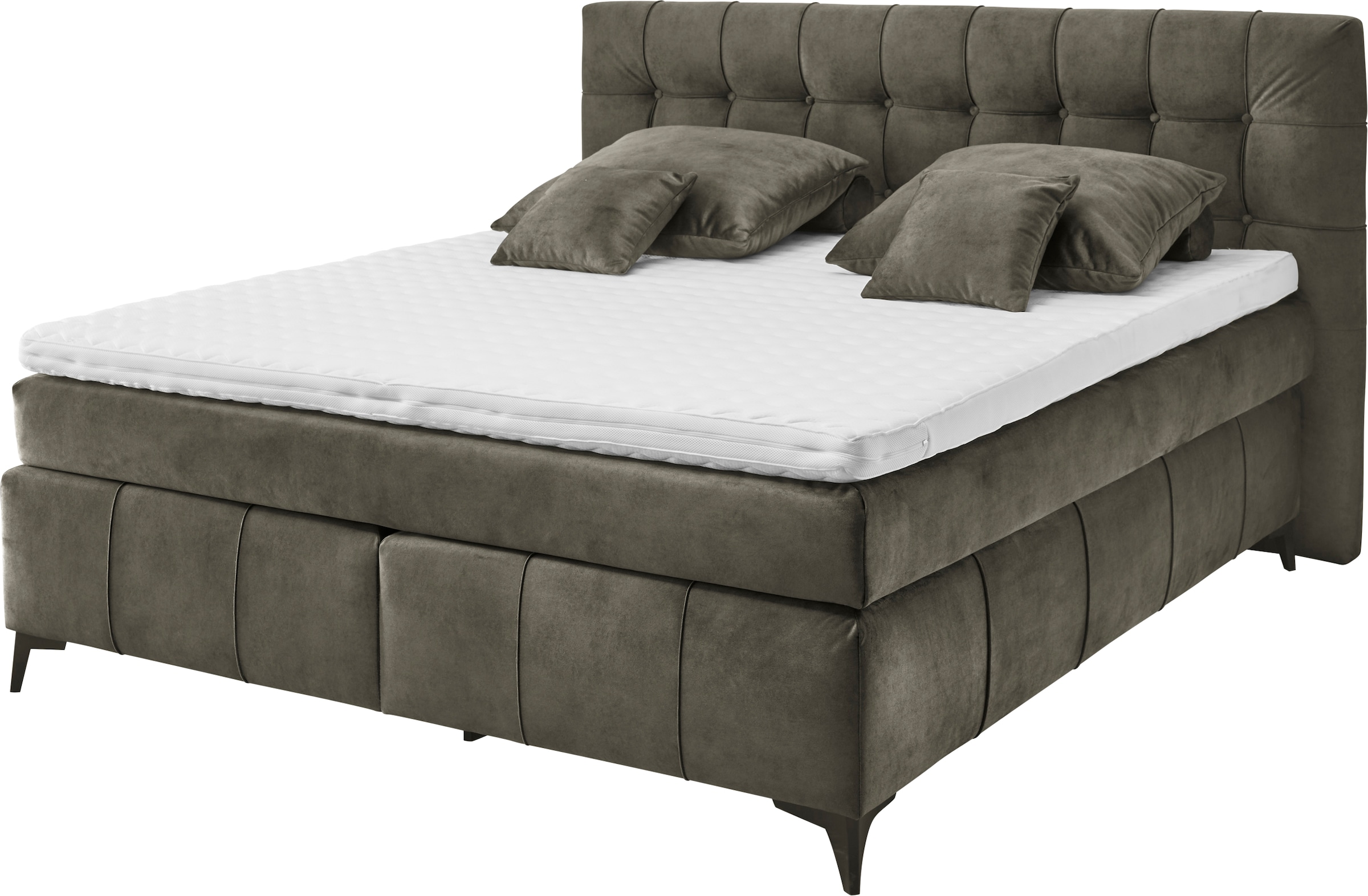 ED EXCITING DESIGN Boxspringbett »Oregon«, inkl. Duo-Matratze - Kokosmatte, Filzabdeckung