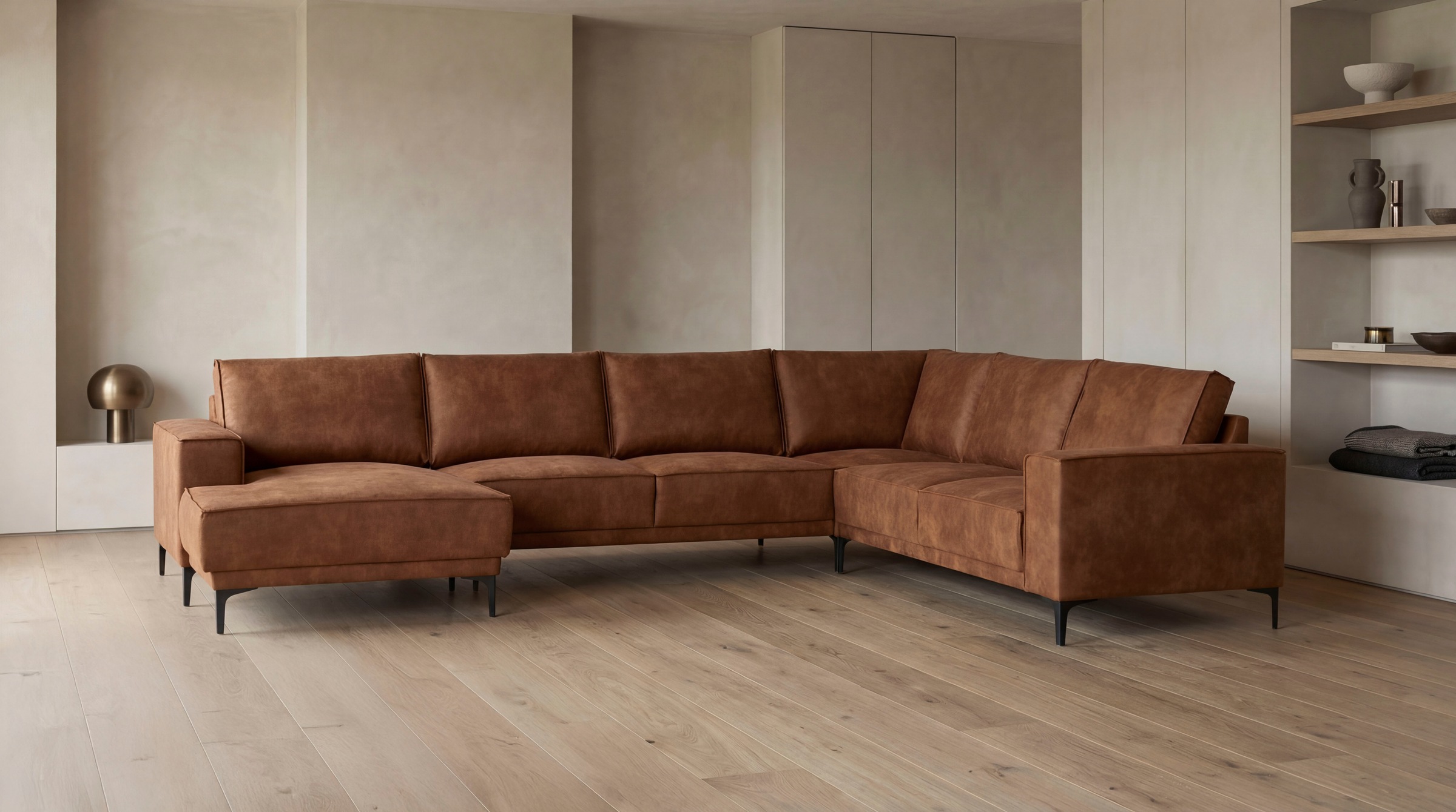 OTTO home Wohnlandschaft "OLAND U-Form, XXL, B: 342 cm, Skandi-Design" Skan günstig online kaufen