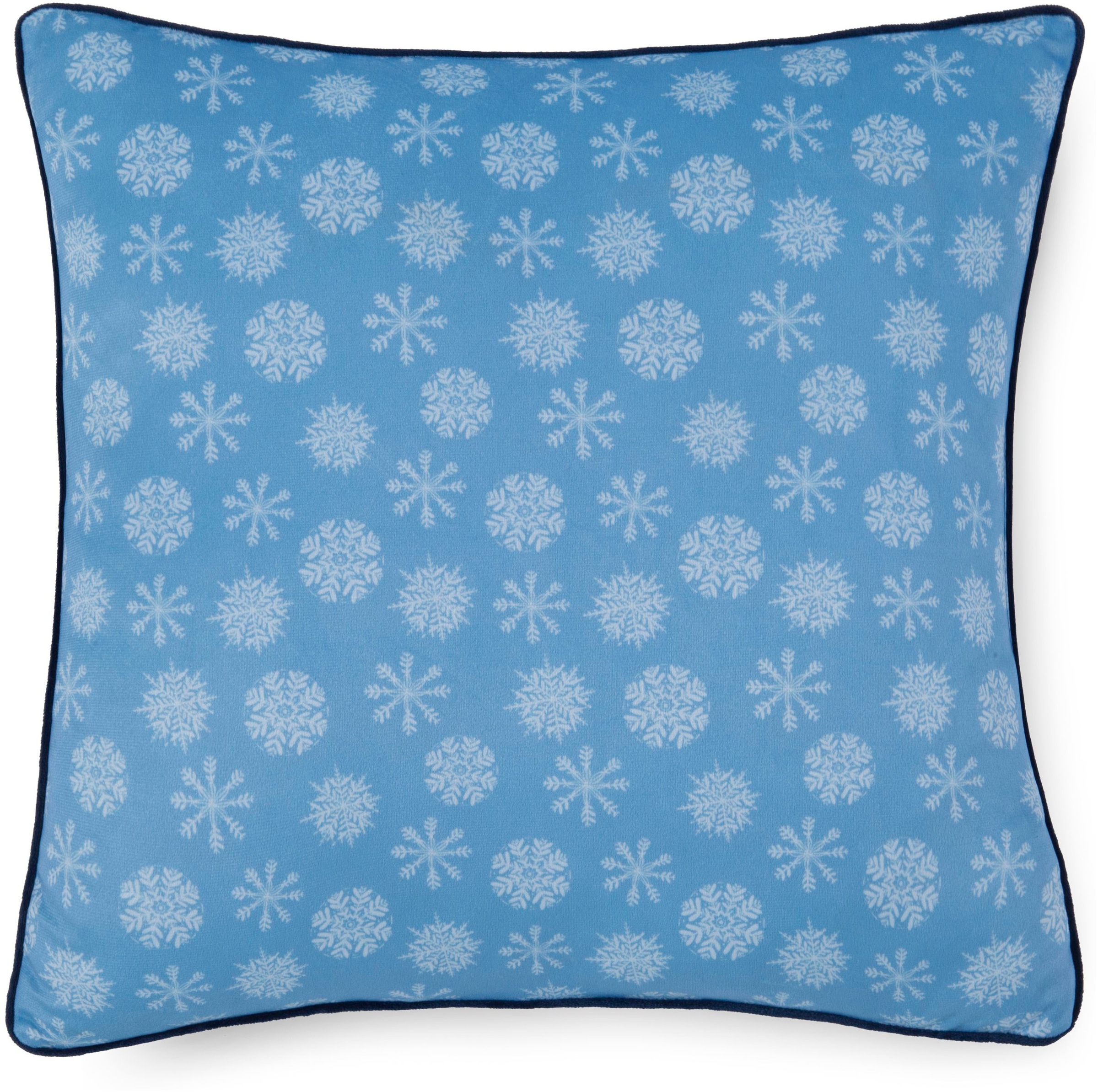 hip Dekokissen »Phalini«, Mit Füllung, 1 Stück, Biese, 48x48, Wendeoptik, Weich, Winter, Blau