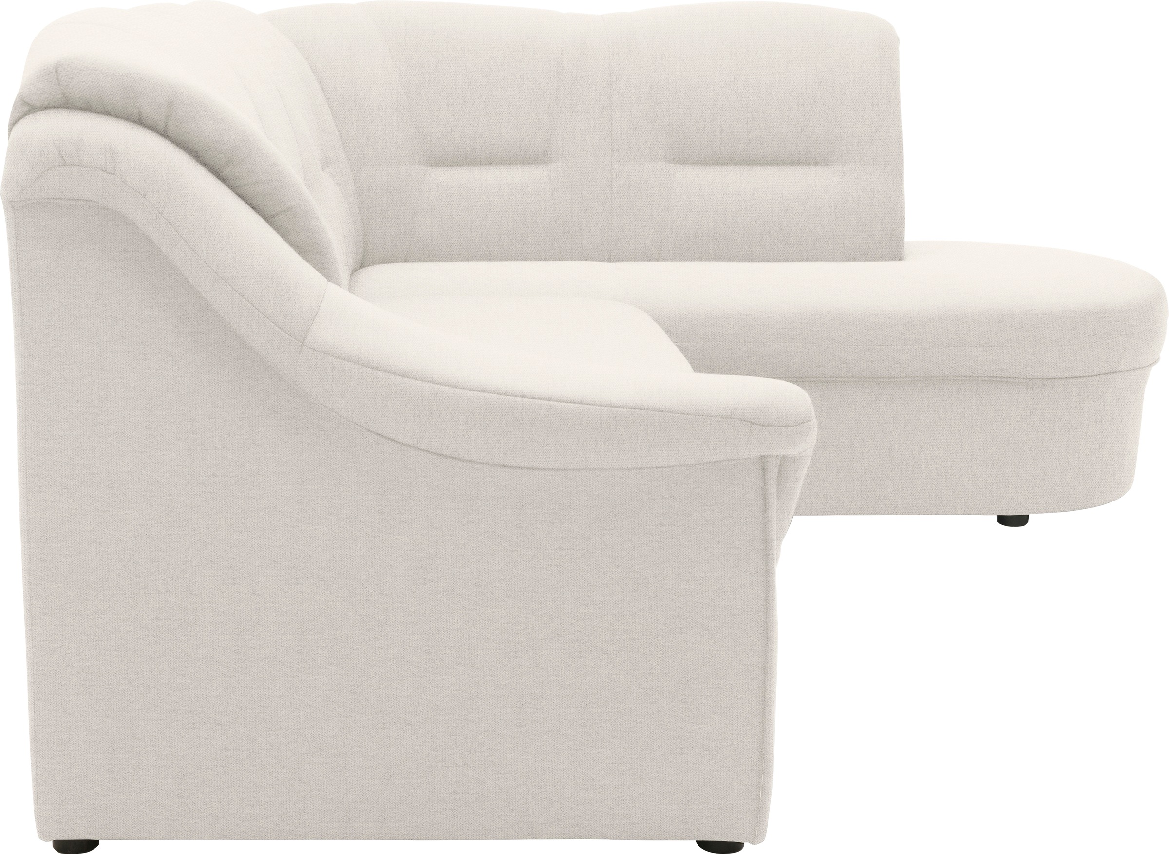 DOMO collection Ecksofa »Faenza für kleine Räume, Stellmaße 232,176cm, komfortabel, L-Form«, mit Ottomane, zeitlos, elegante Armlehnen, wahlweise mit Bettfunktion