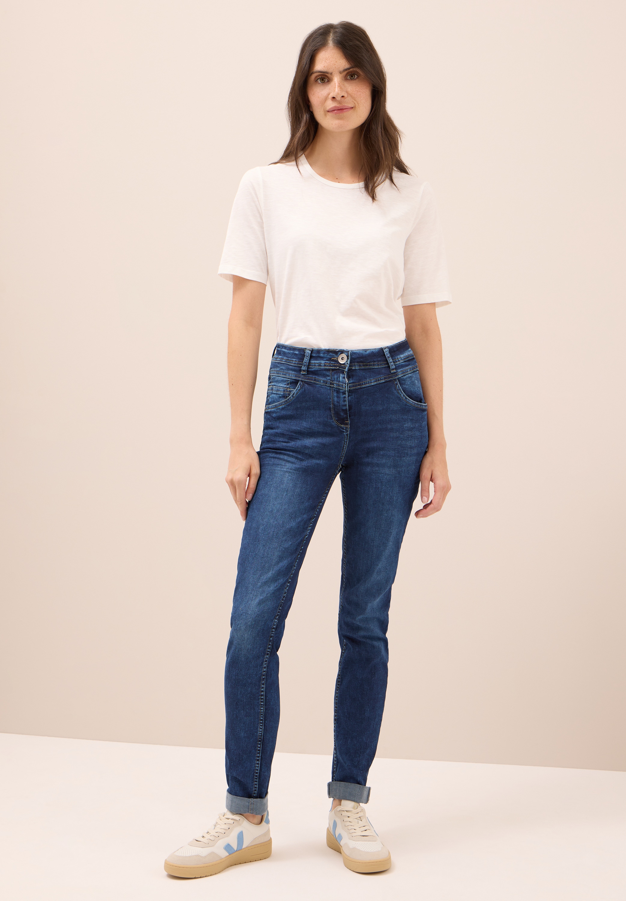 Cecil Slim-fit-Jeans, High Waist