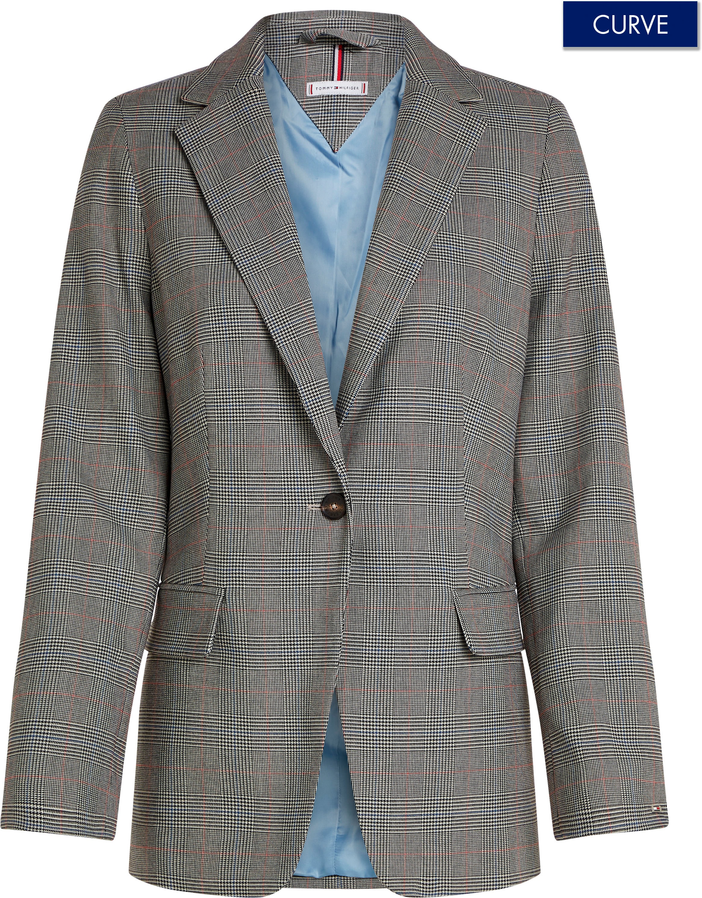 Tommy Hilfiger Curve Kurzblazer "CRV POW CHECK REGULAR BLAZER", Große Größe günstig online kaufen