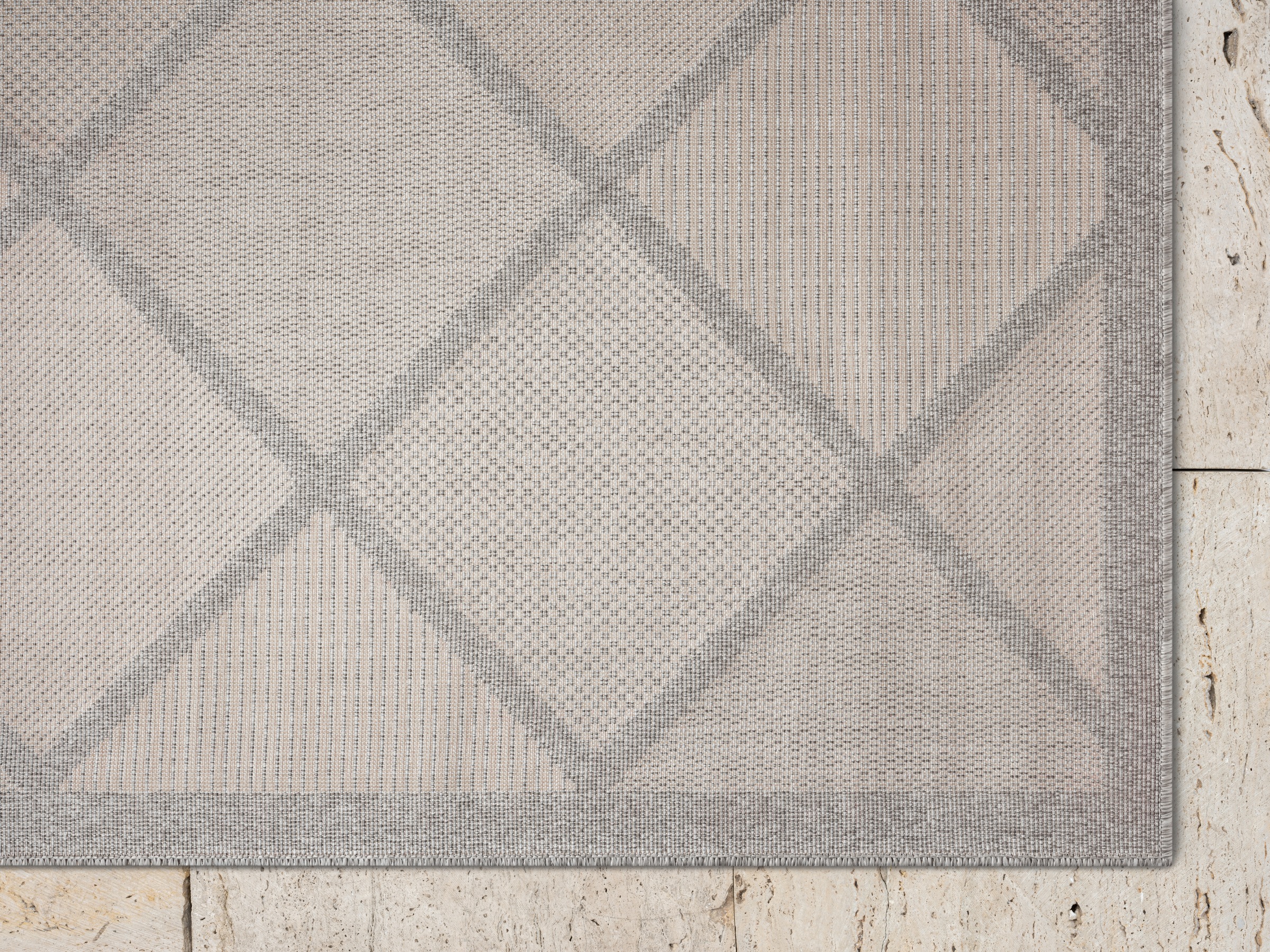 Myflair Möbel & Accessoires Teppich »Amara Lagerräumung«, rechteckig, 8 mm Höhe, Uni Farben, Hoch-Tief Effekt, Outdoor geeignet, Balkon, Terrasse