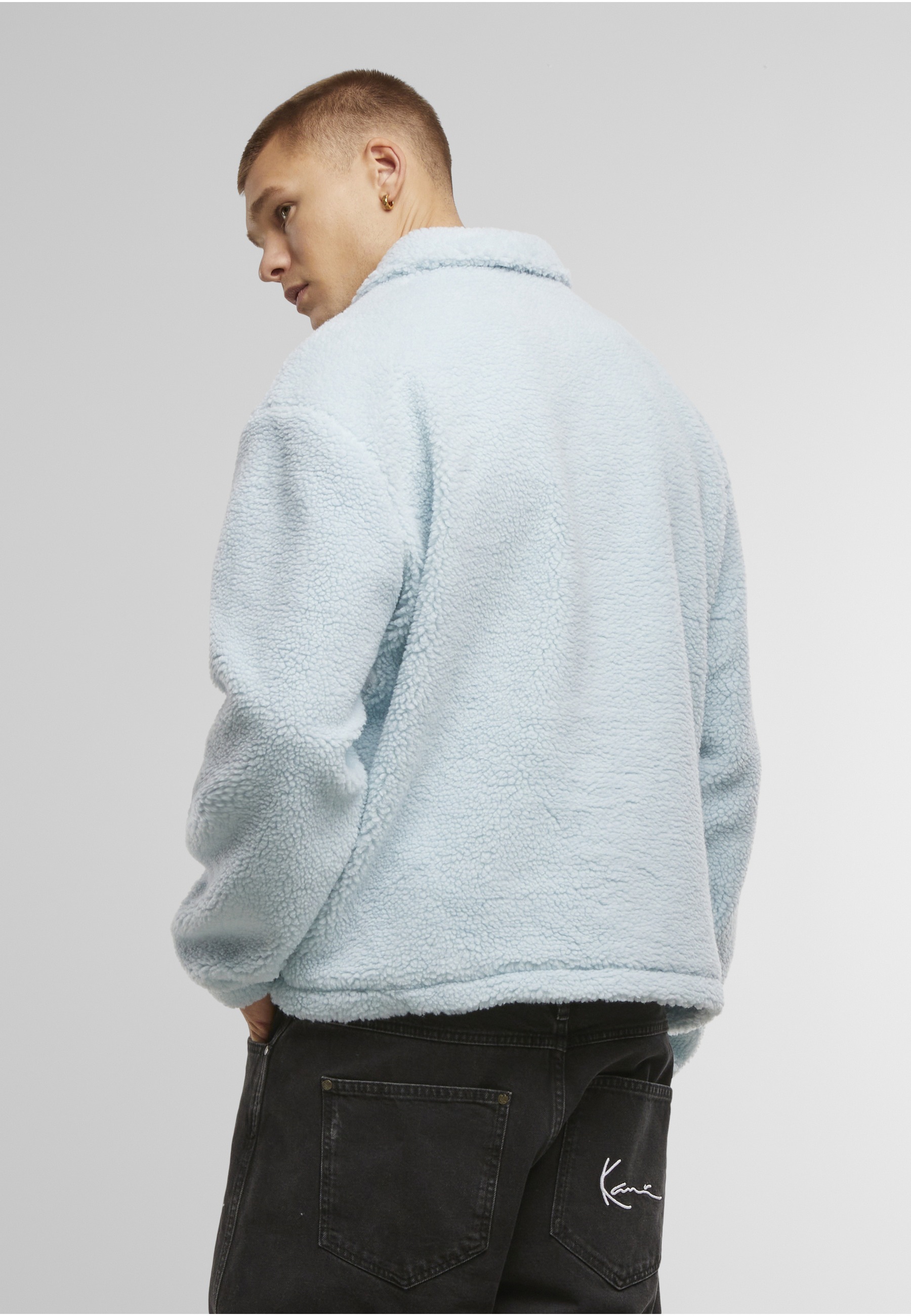 Karl Kani Polo à Manches Longues Metal Signature Teddy Blue XL Homme 3