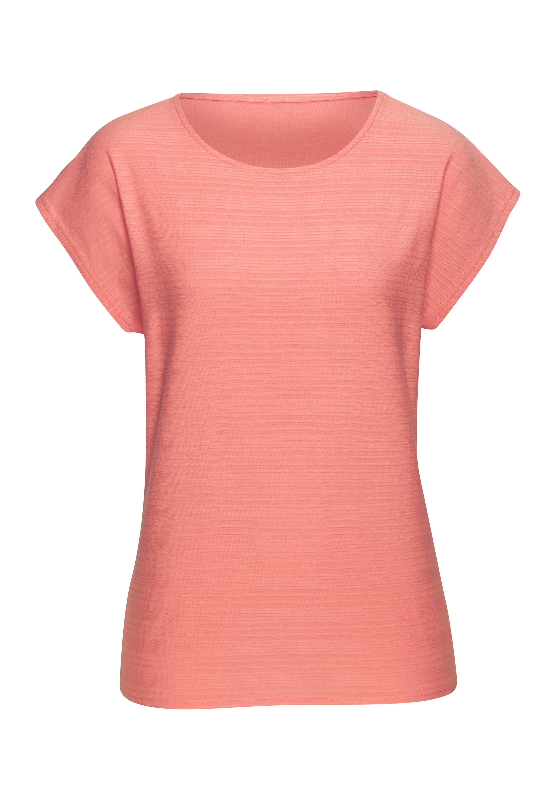 Vivance T-Shirt »mit modischer Streifenstruktur«, (Packung), aus weicher Baumwoll-Qualität