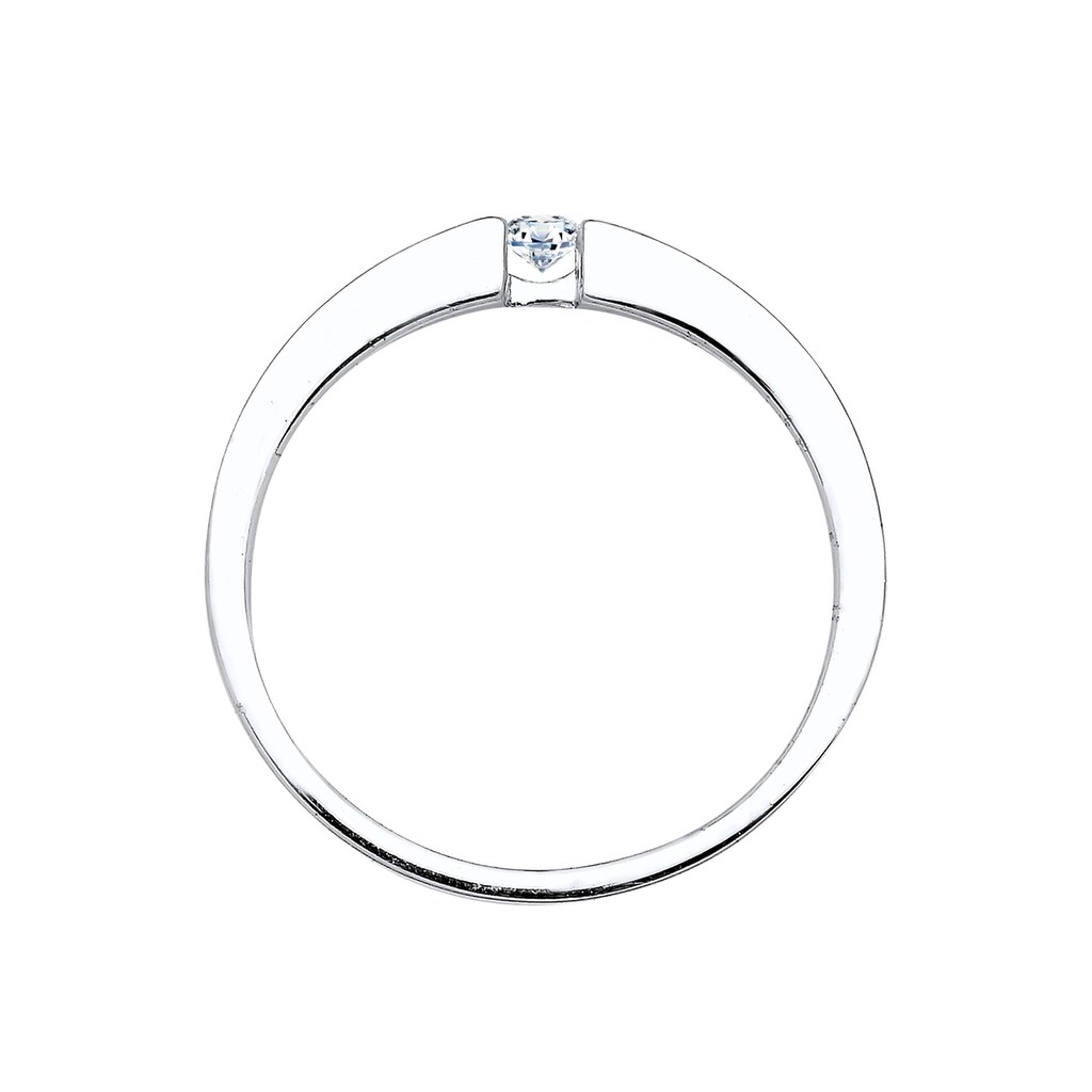 Elli DIAMONDS Verlobungsring »Klassisch Bandring Diamant 0.06 ct. 925 Silber«