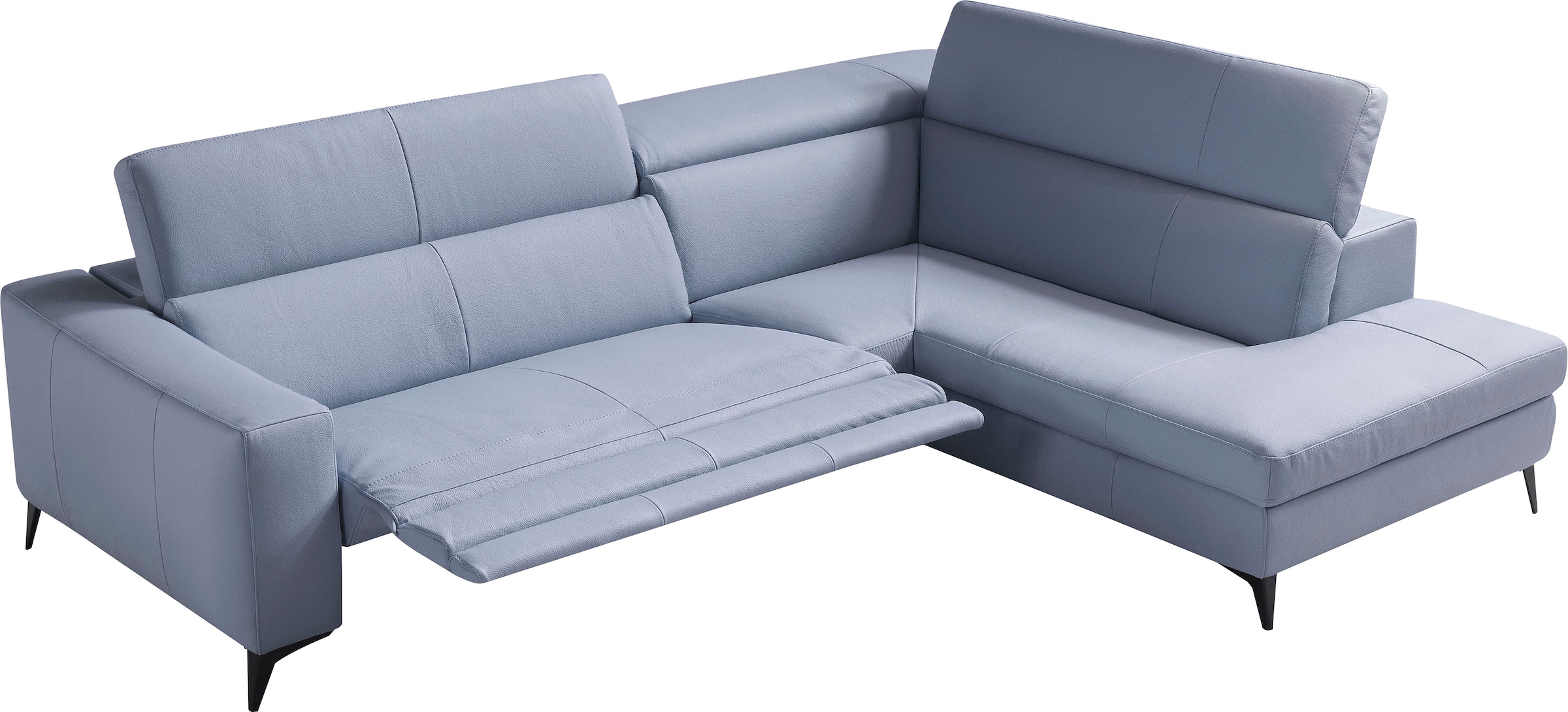 Egoitaliano Ecksofa "Edith, Designsofa mit hohem Sitzkomfort, Breite 269cm, L-Form" inkl. elektrischer Relaxfunktion und manuell verstellbaren Kopfteilen