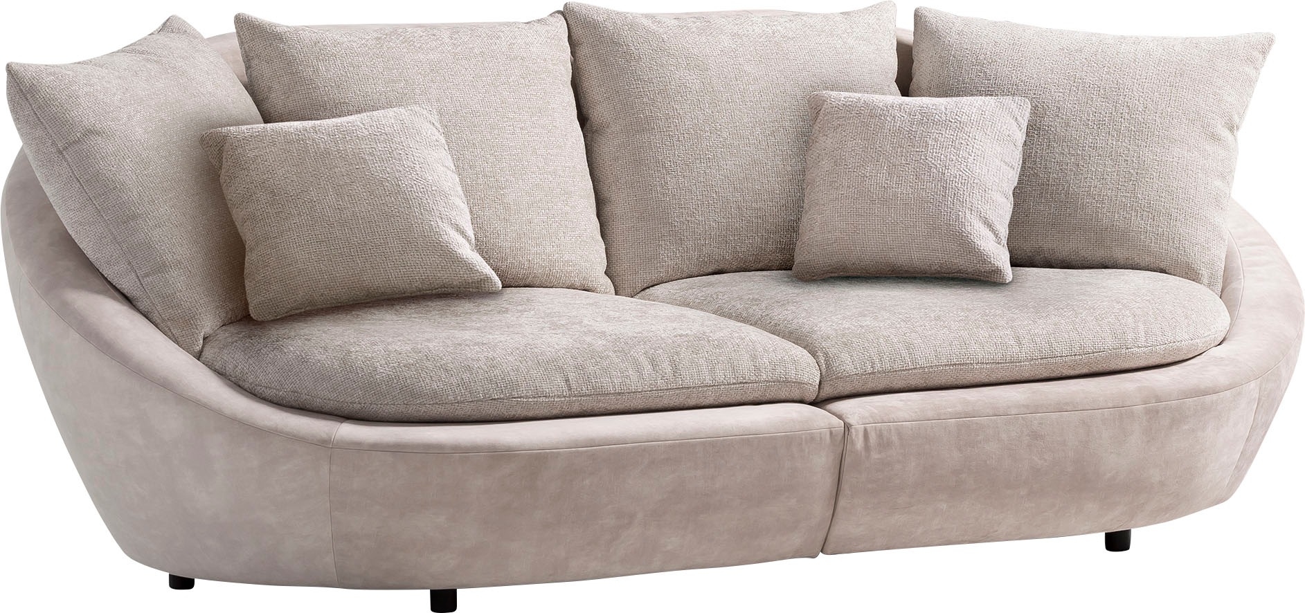 TRENDMANUFAKTUR Big-Sofa »Maui, inklusive 4 Rückenkissen und 2 Zierkissen, Designersofa«, Organische Form, Sofa frei im Raum stellbar, moderne Optik