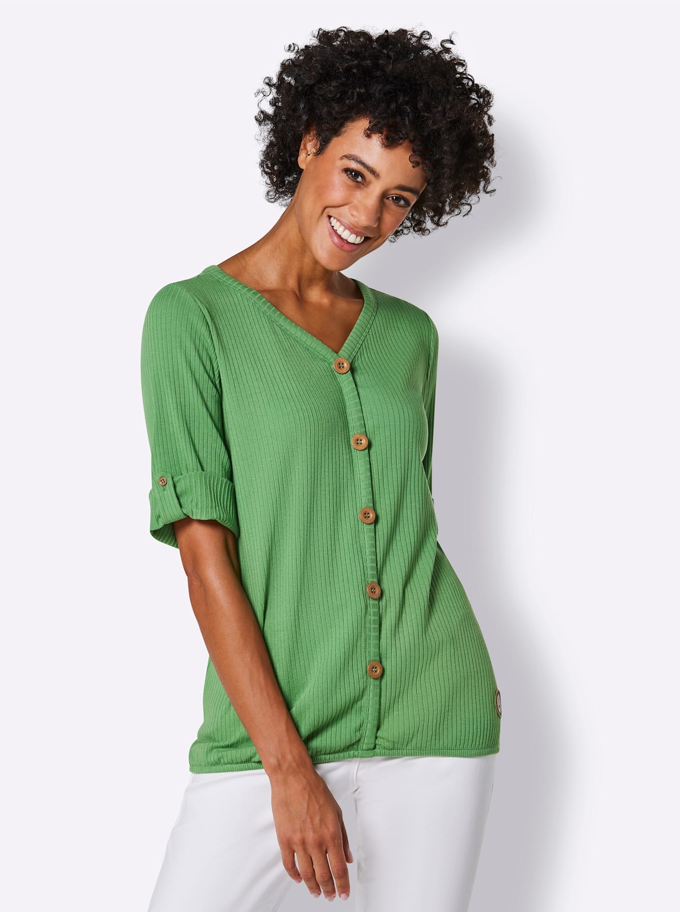 CREATION L PREMIUM Kurzarmshirt »Lyocell-Baumwoll-Shirt«, (1 tlg.)