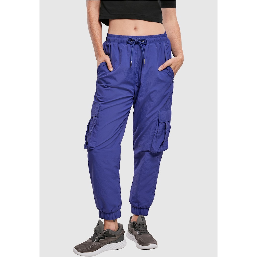 URBAN CLASSICS Cargohose »Damen Ladies High Waist Crinkle Nylon Cargo Pants«, (1 tlg.)