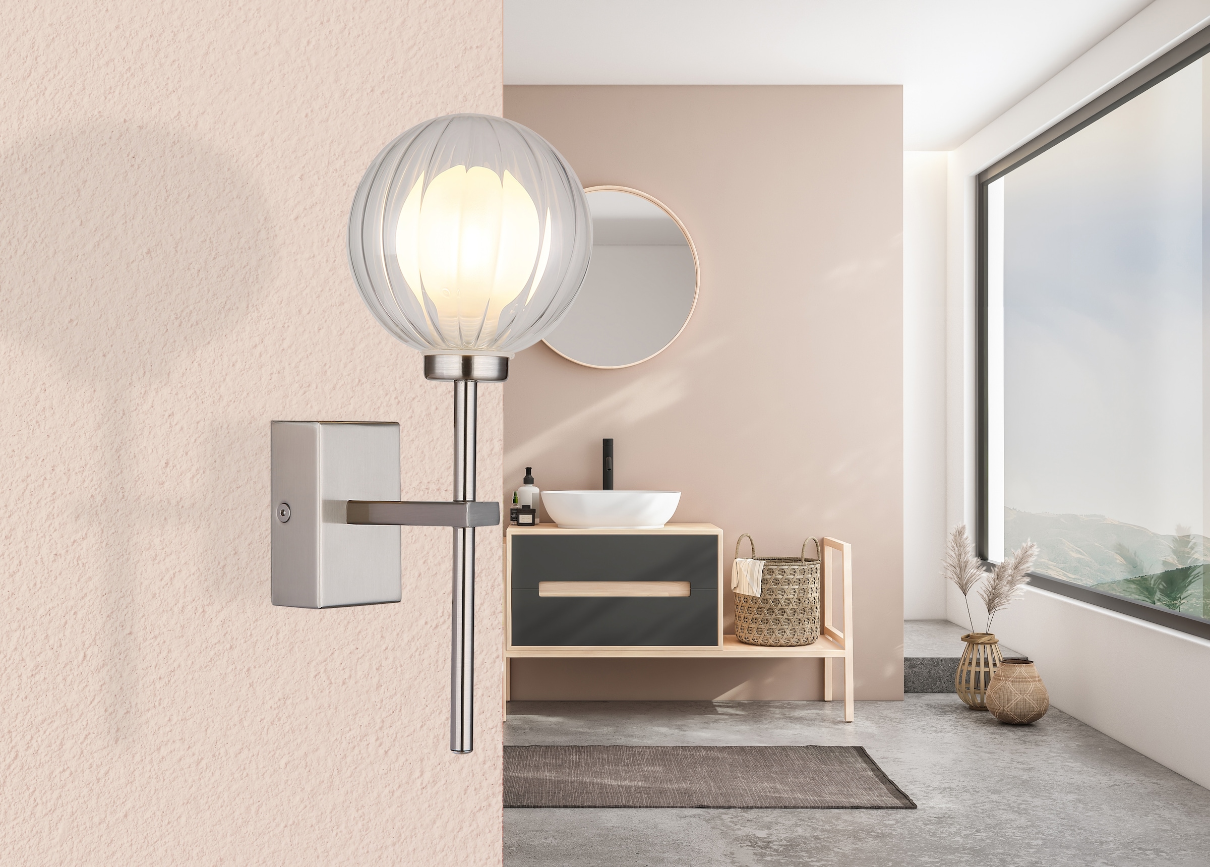 GLOBO LIGHTING Wandleuchte »ANDER«, Leuchtmittel G9 | ohne Leuchtmittel, Wandlampe/Spot/Glas klar/Wohnzimmer/Flur/3000K/IP44/Kugel