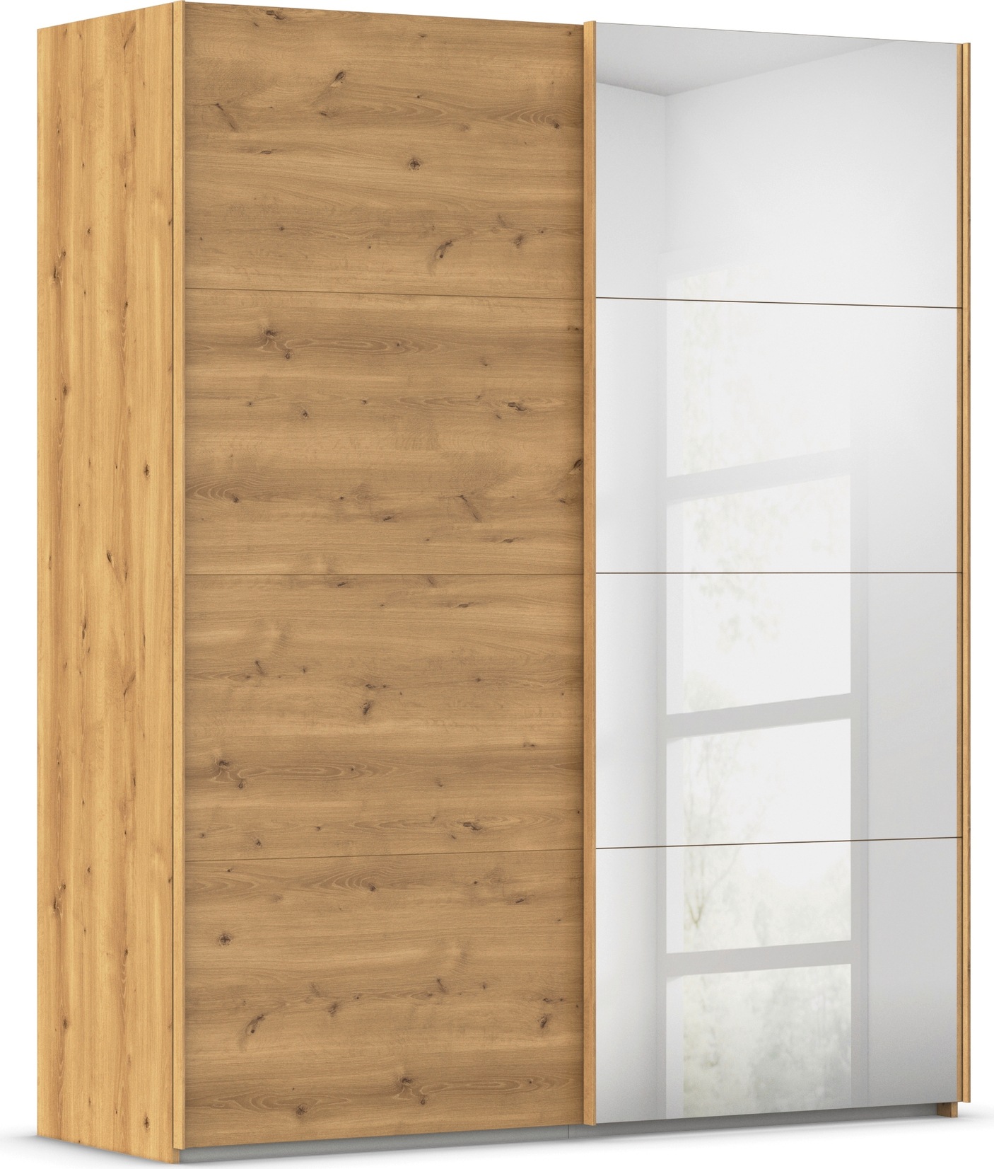 rauch Schwebetürenschrank "Kleiderschrank Schrank Garderobe Schlafzimmerschrank EVELYN" in elegantem Stil mit Spiegel 5 Breiten viel Stauraum MADE IN GERMANY