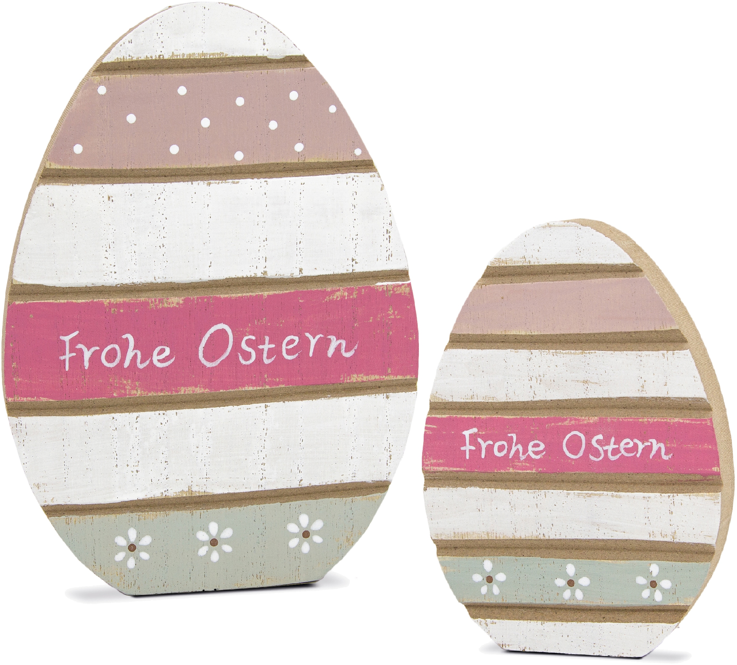 RIFFELMACHER & WEINBERGER Osterei »Frohe Ostern«, aus Holz, bemalt, Höhe  ca. 13 cm + 18 cm bestellen | BAUR