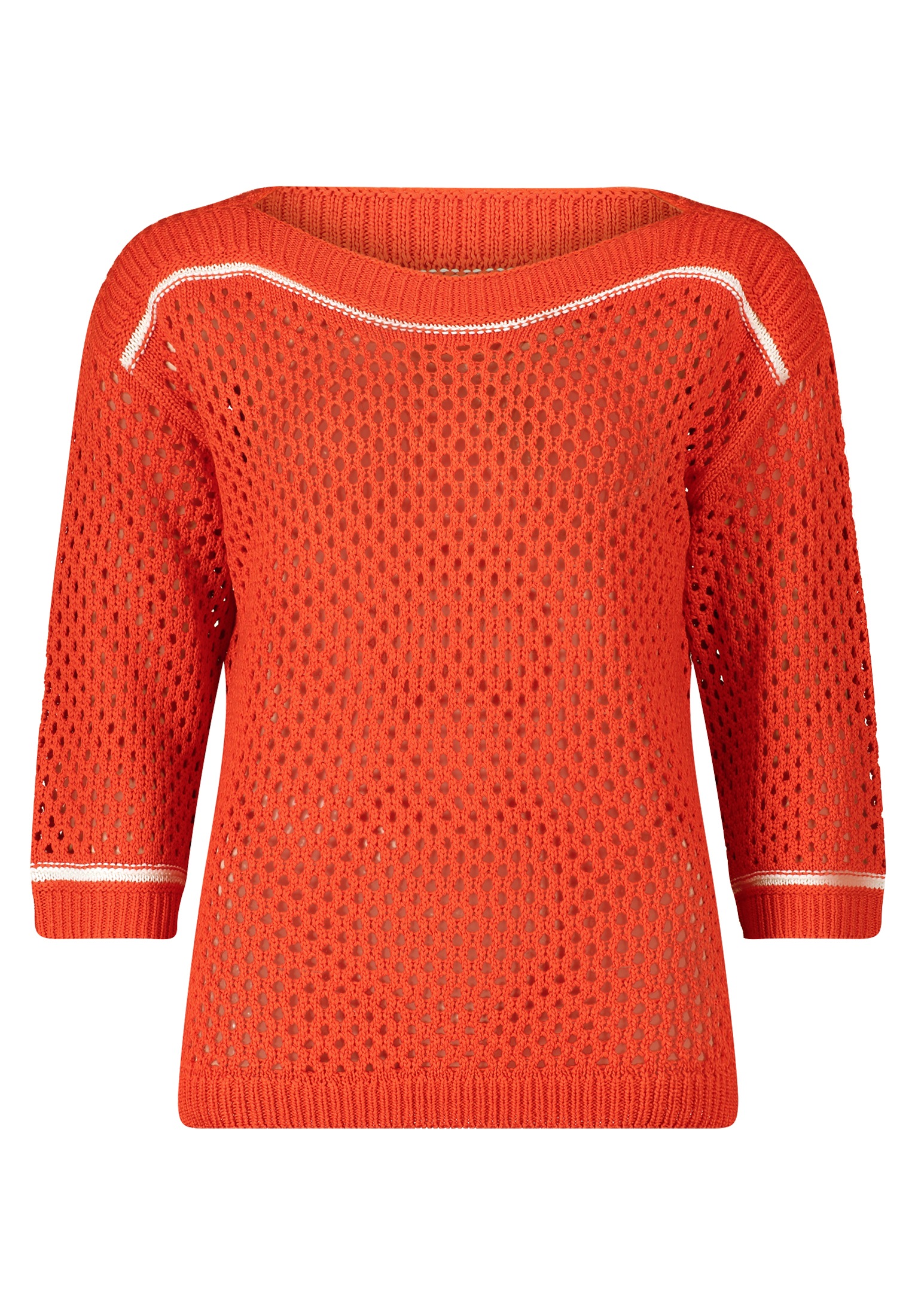 Betty Barclay Strickpullover »Betty Barclay Lochstrick-Pullover mit Strickdetails«, (1 tlg.), Kontraststeppung